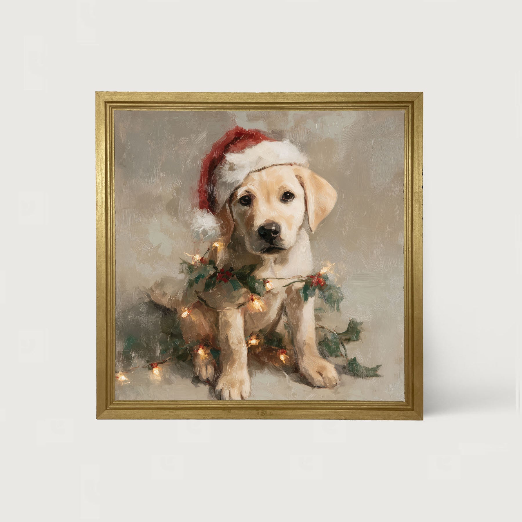Christmas Lights with Labrador