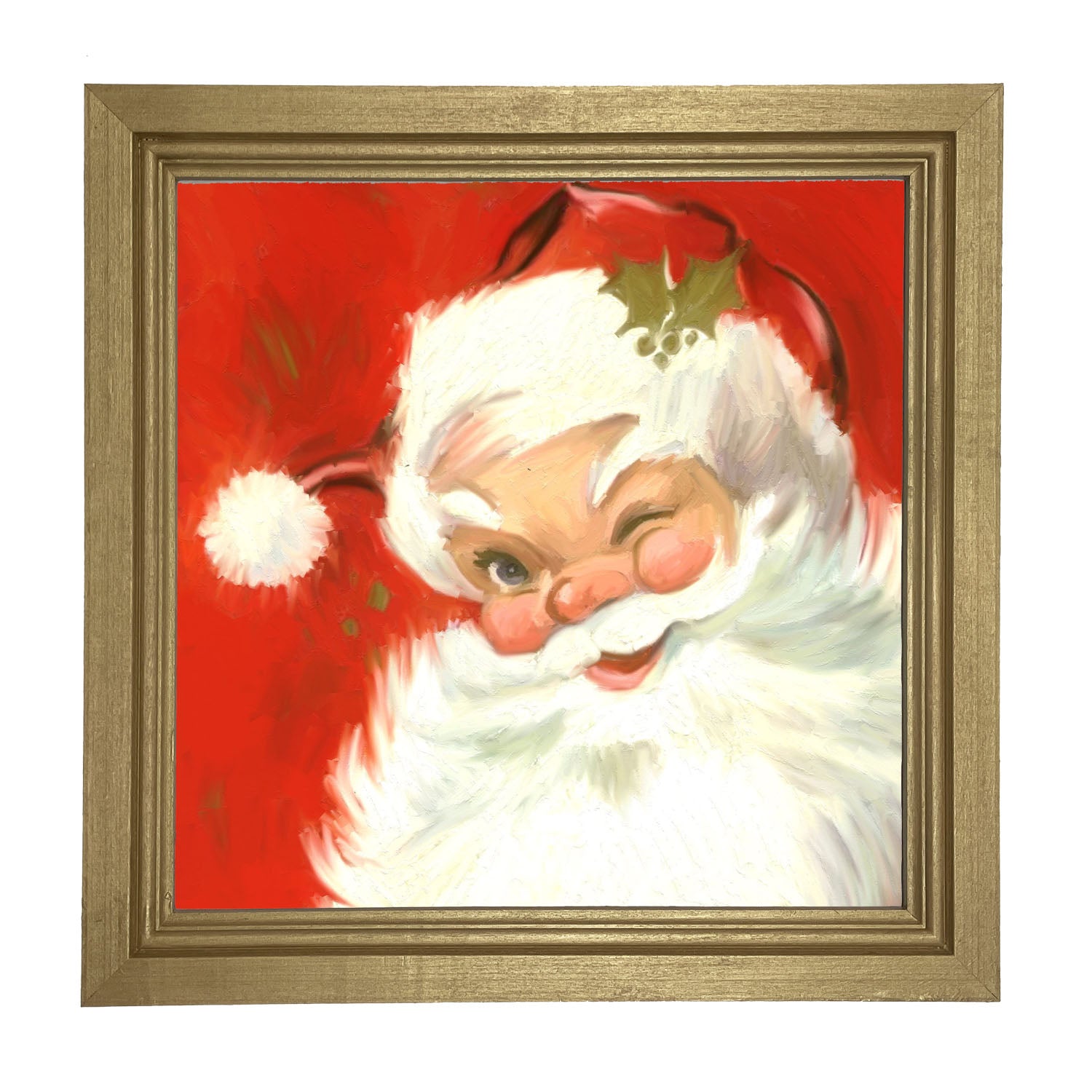 Santa's Wink - Framed art