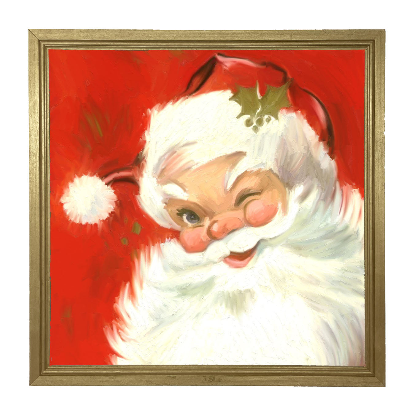 Santa's Wink - Framed art