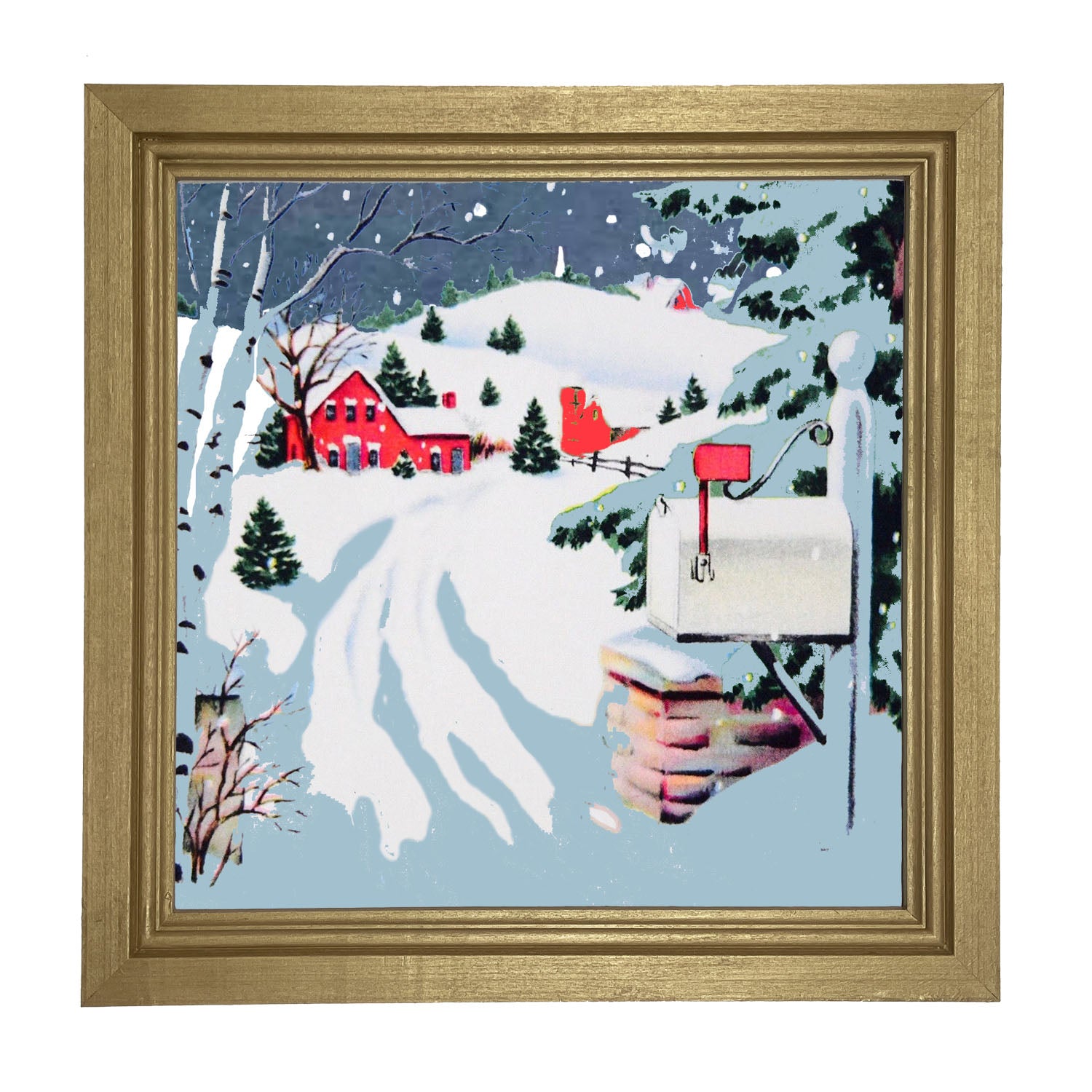 Snowy Mailbox - Framed art