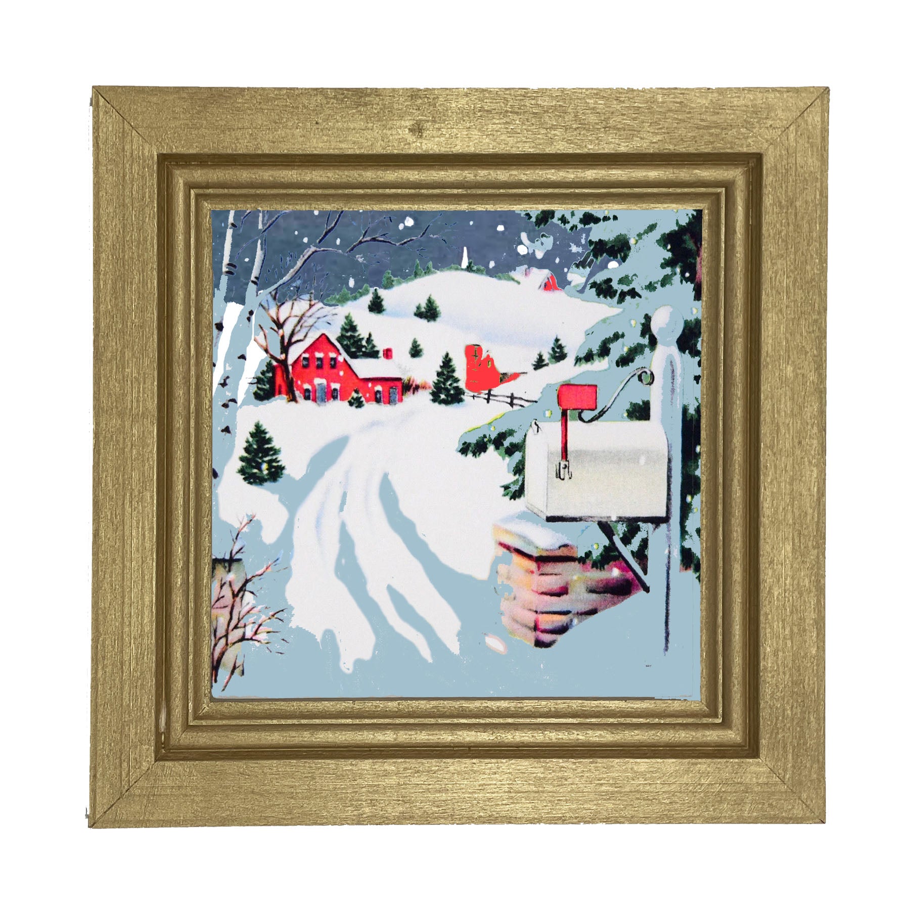 Snowy Mailbox - Framed art