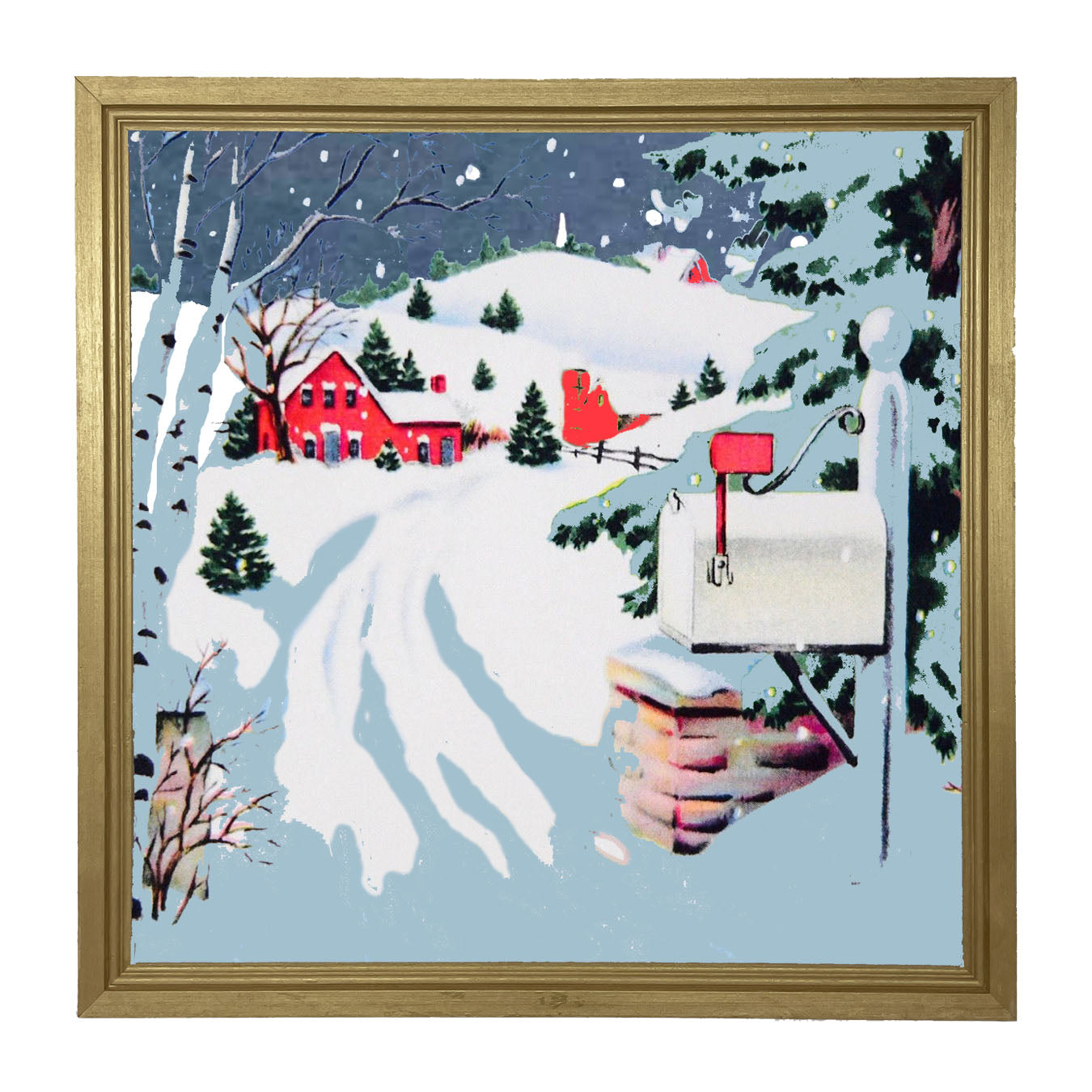 Snowy Mailbox - Framed art