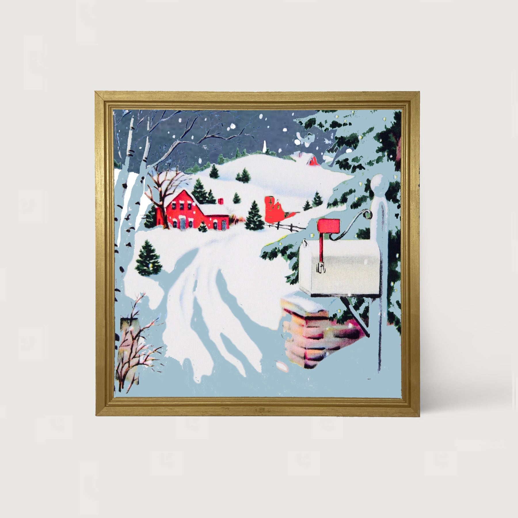 Snowy Mailbox - Framed art
