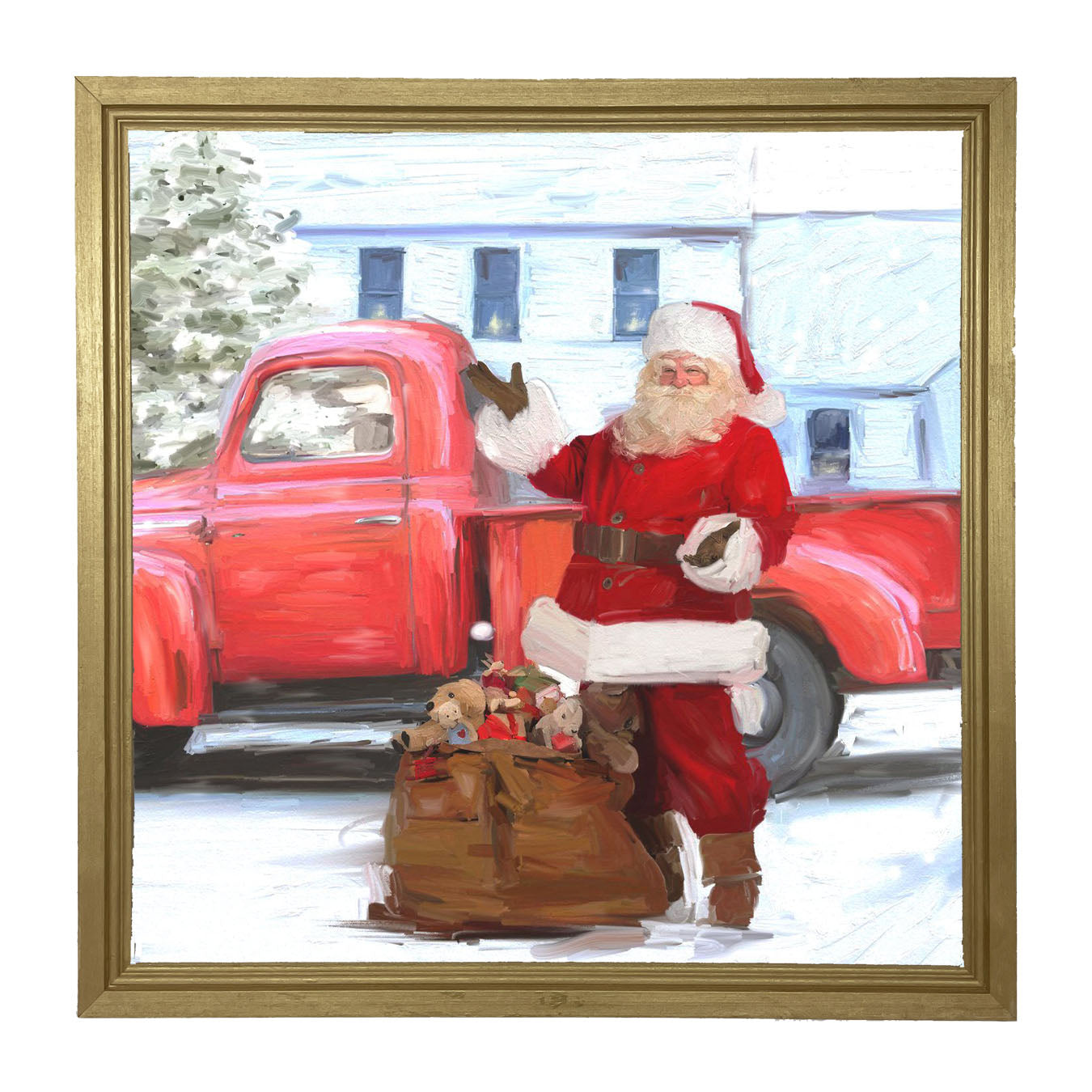 Santa Old Truck - Framed art