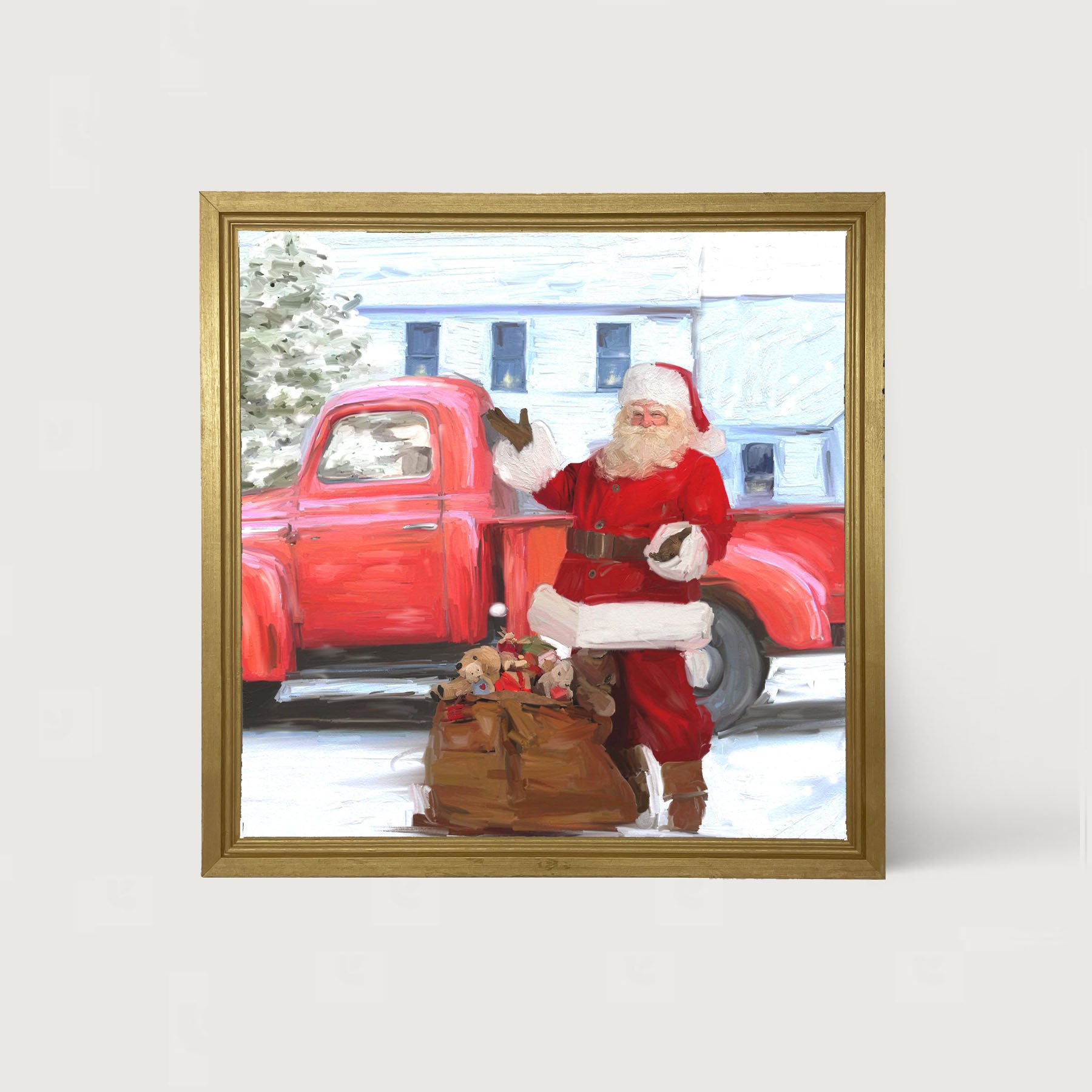 Santa Old Truck - Framed art