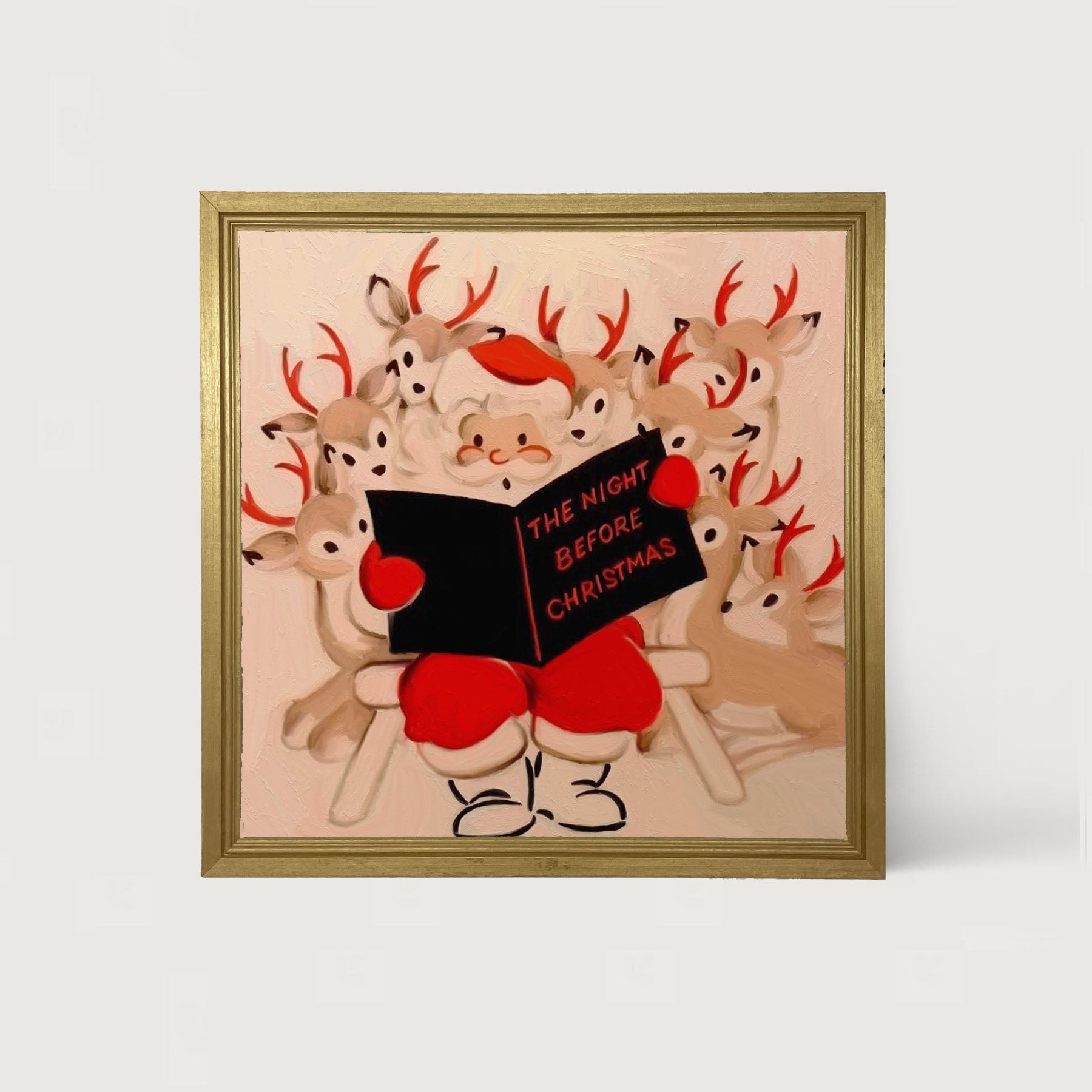 Santa reading - Framed art