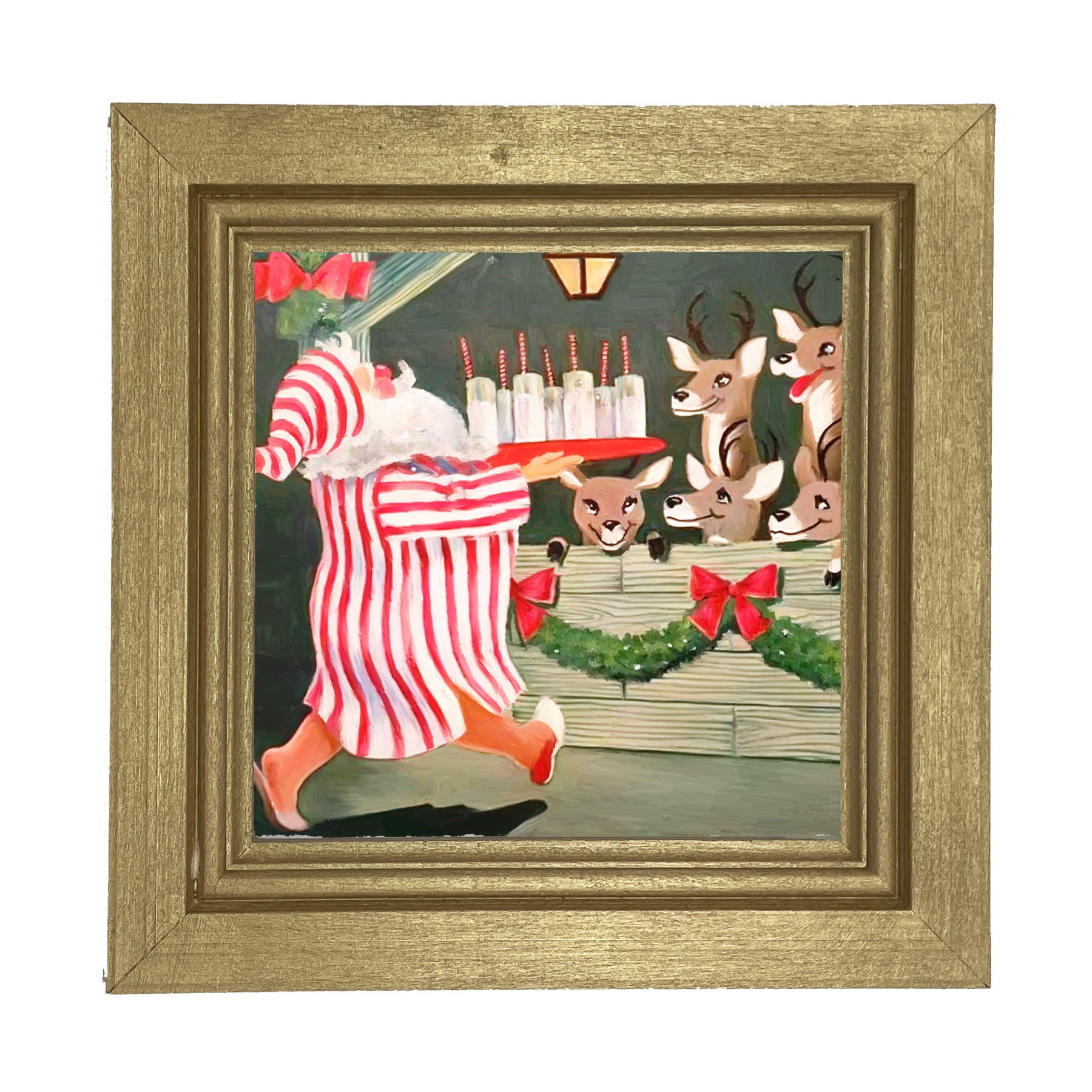 Santa having drinks - Framed art
