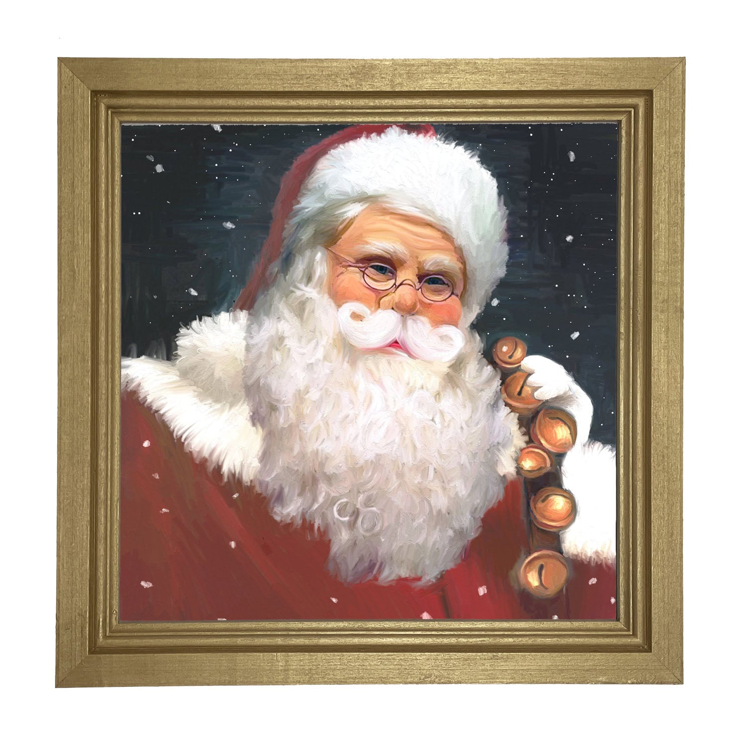 Santa with sleigh bells - Framed art