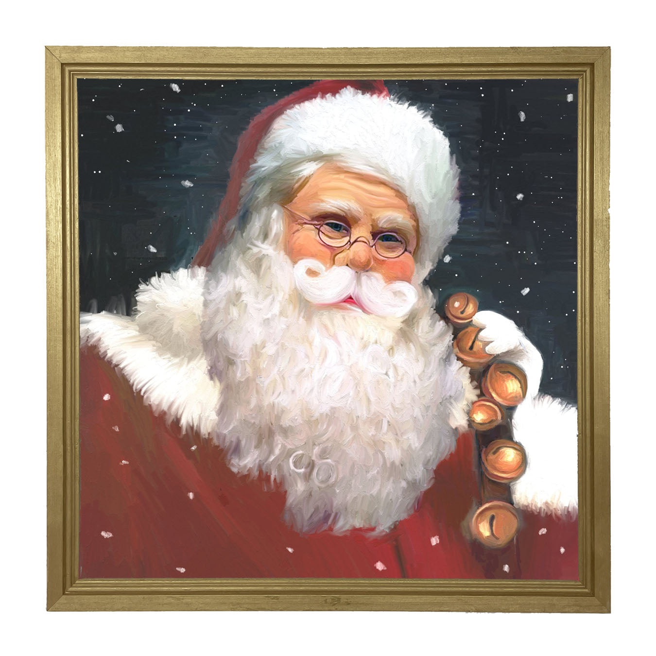 Santa with sleigh bells - Framed art