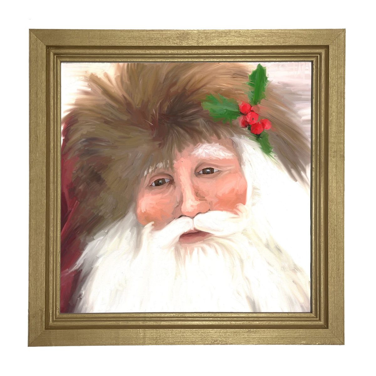 Santa with mistletoe - Framed art