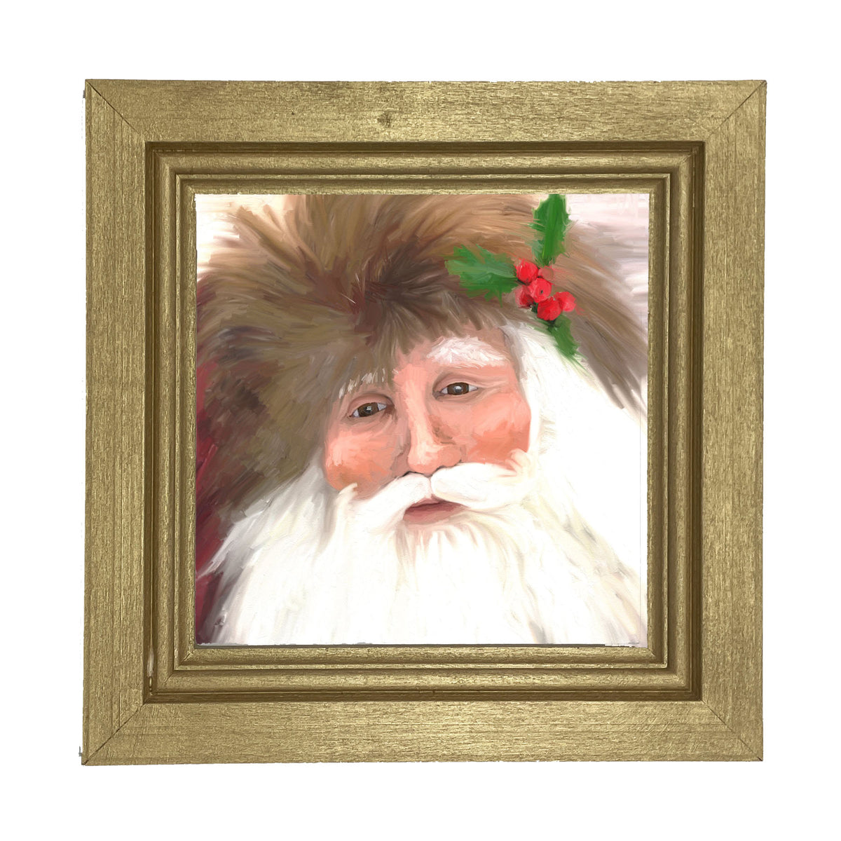 Santa with mistletoe - Framed art