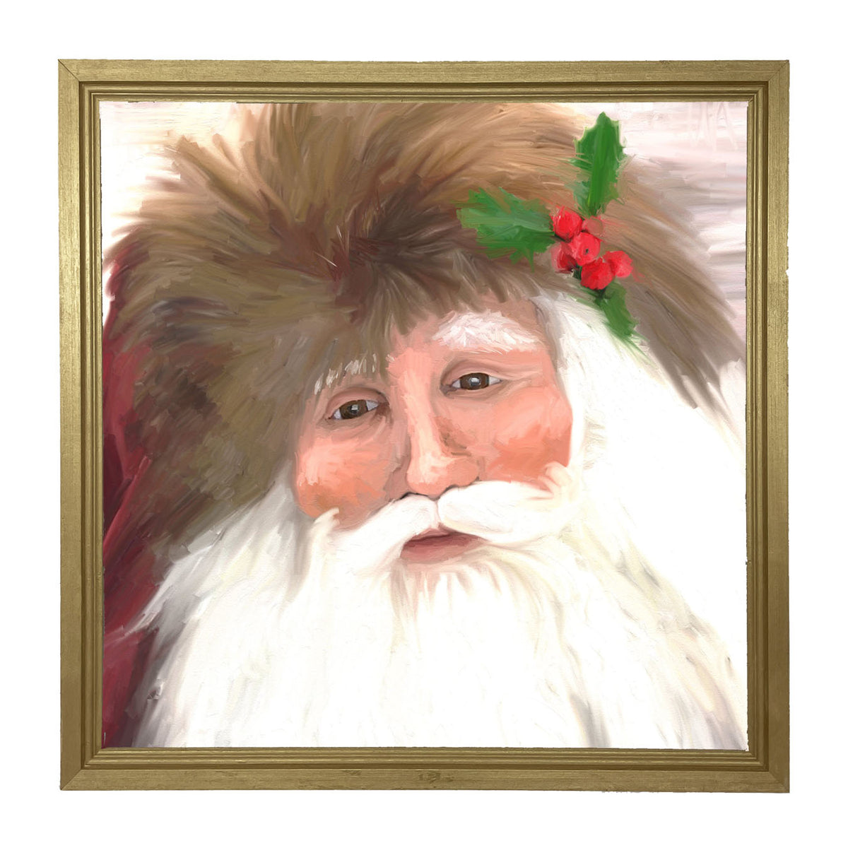 Santa with mistletoe - Framed art