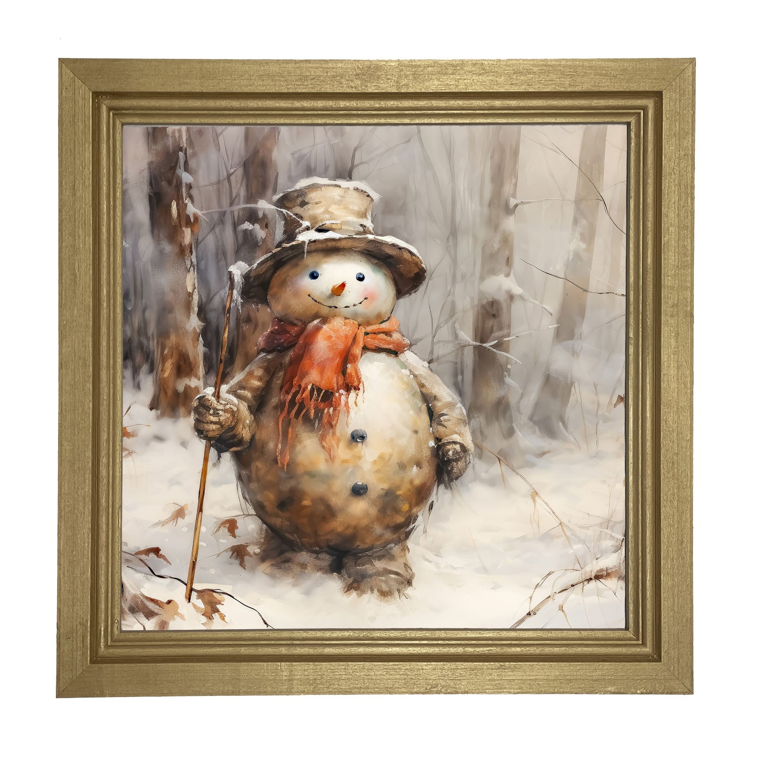 Rustic Snowman - Framed art