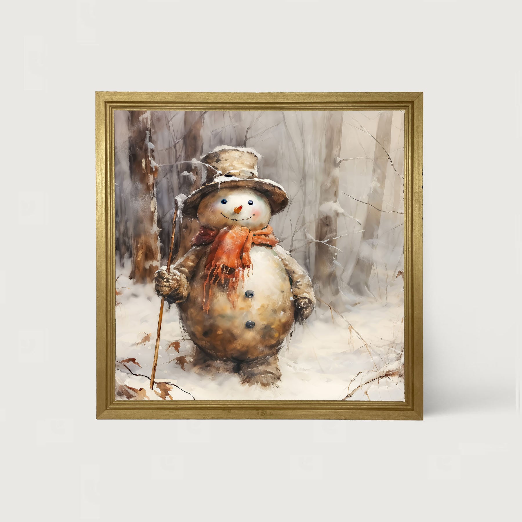 Rustic Snowman - Framed art