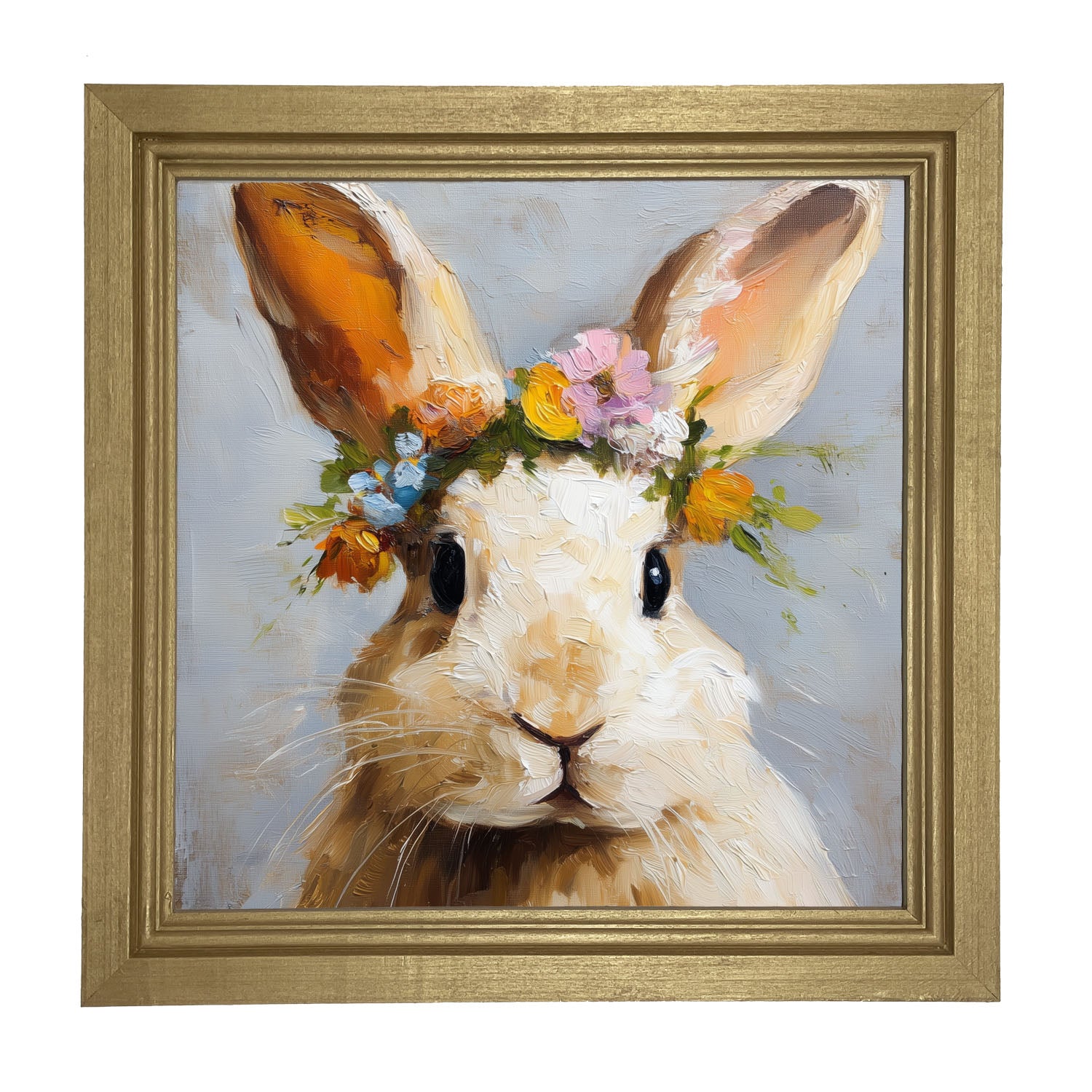 Spring Season Tan Bunny - Framed Art