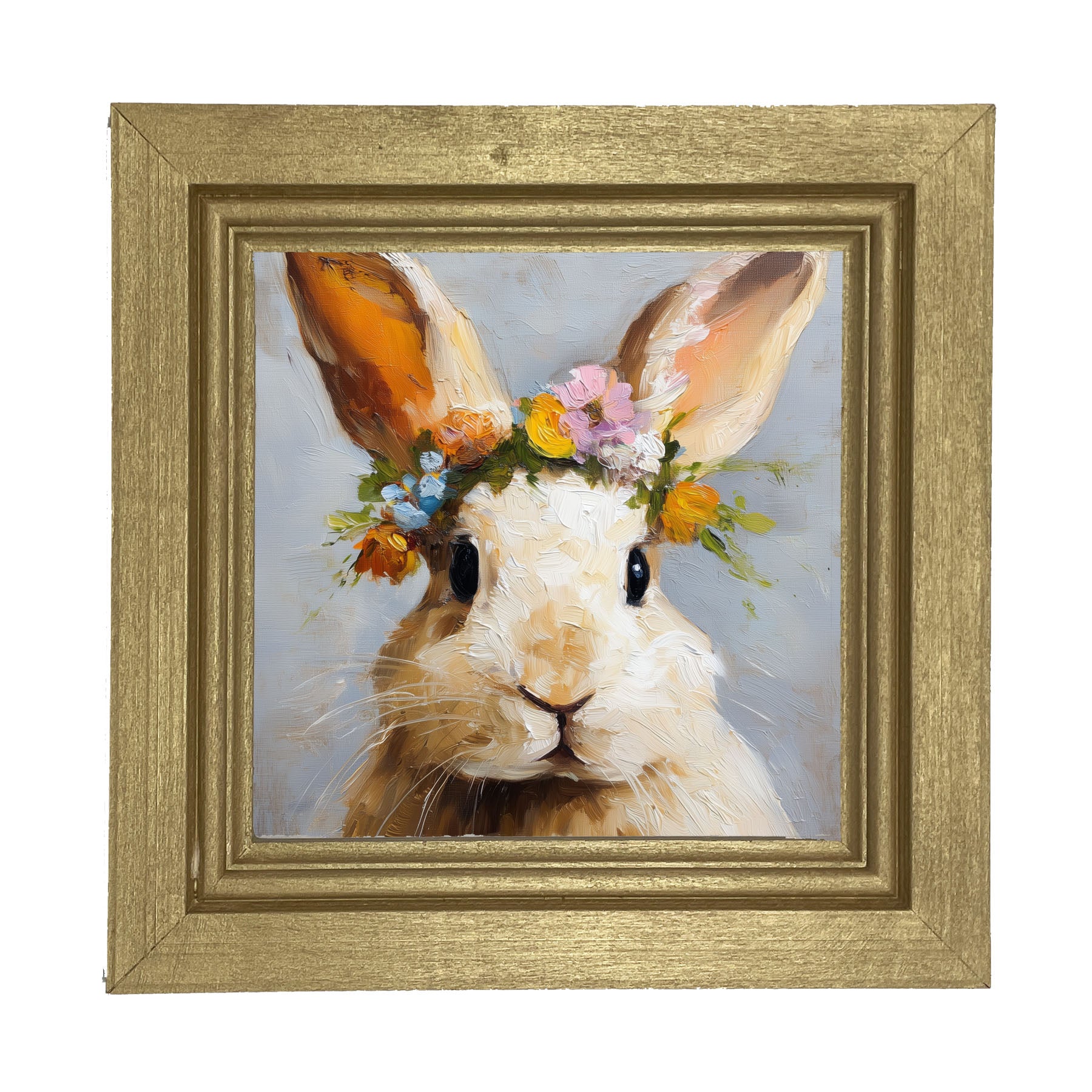 Spring Season Tan Bunny - Framed Art