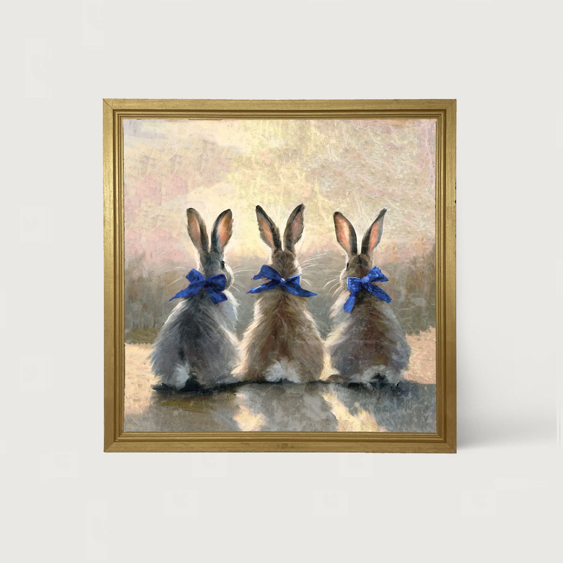 Bunnies with Blue Bows