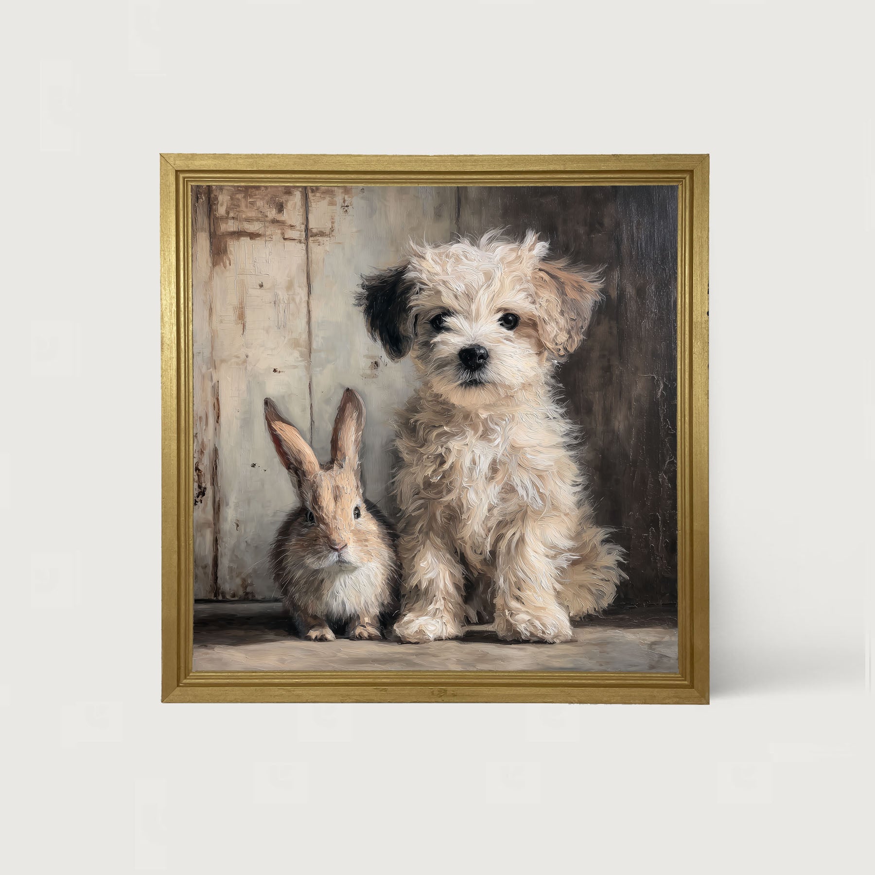 Dog Posing with Bunny