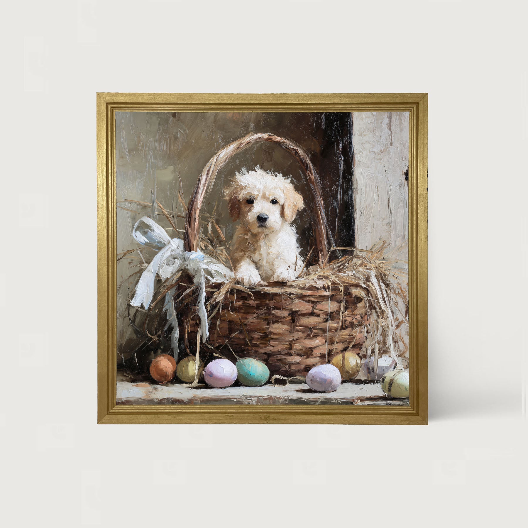 Easter Basket - Dog with Easter eggs