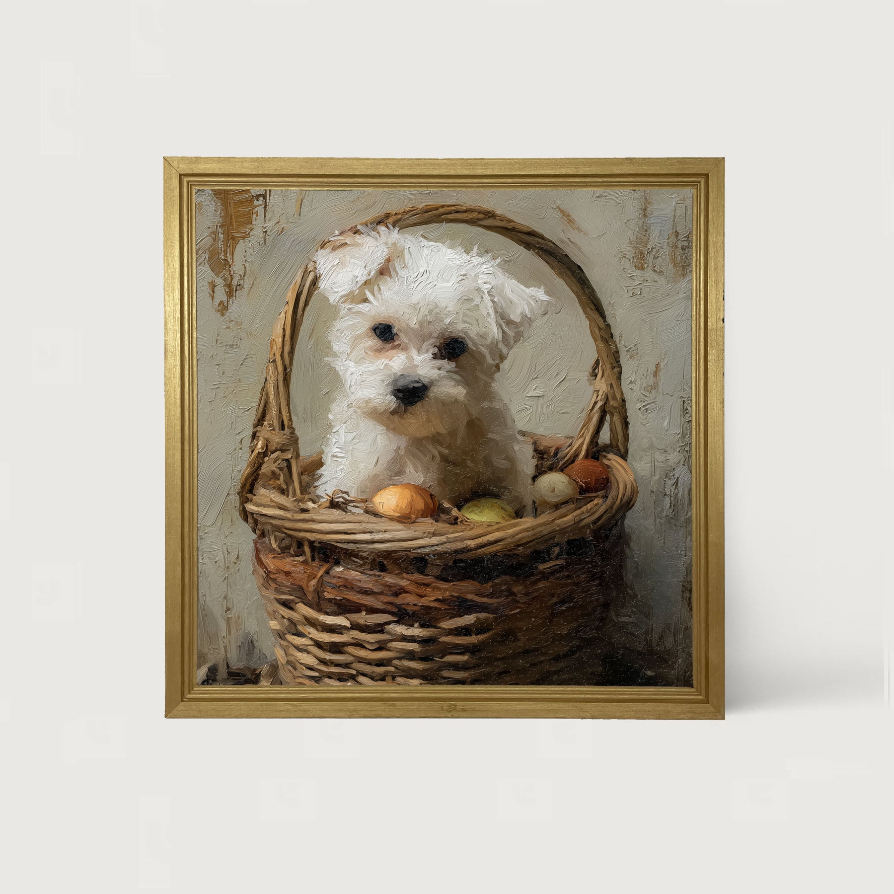 Easter Basket - Puppy - Framed Art