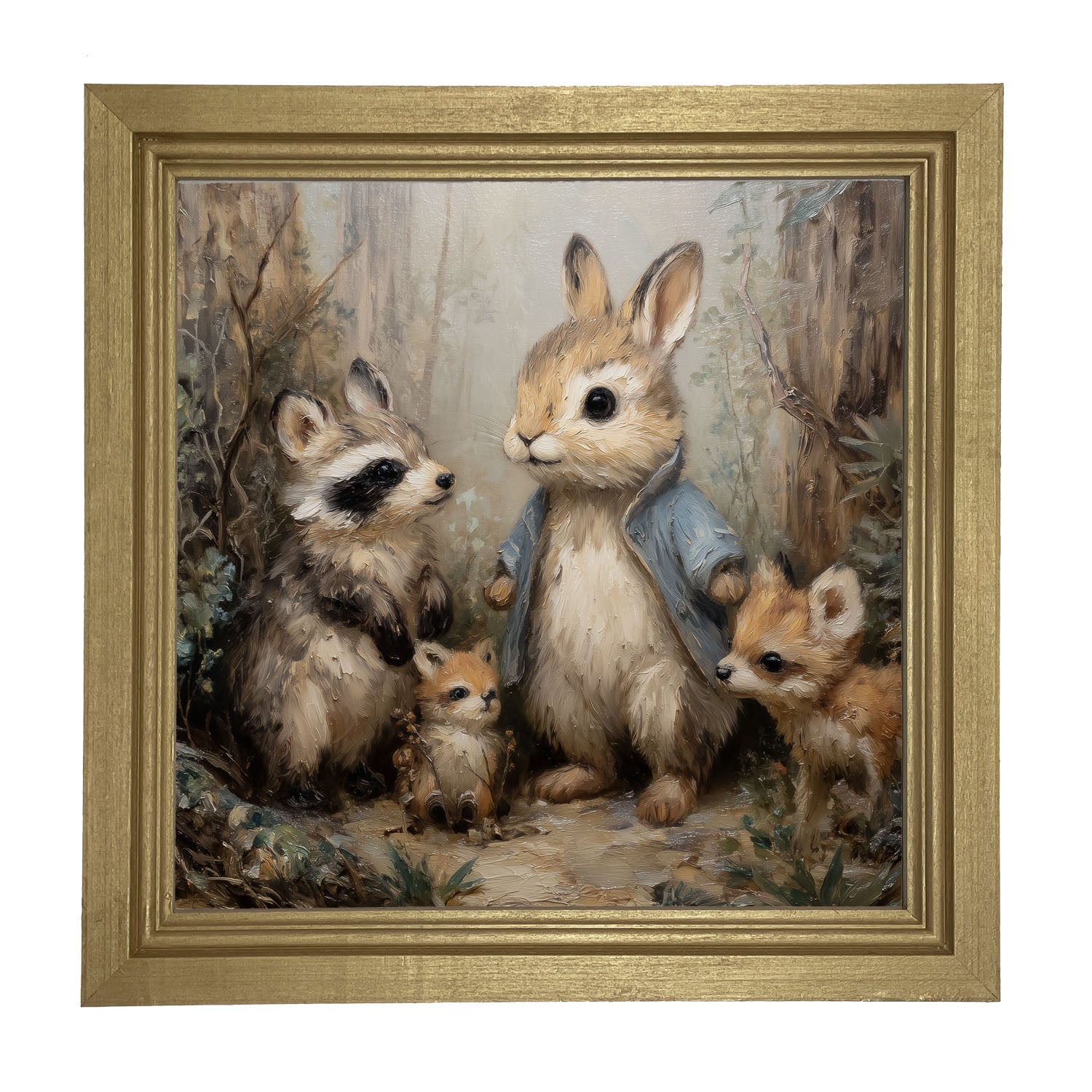 Bunny with his Buddies - Framed Art