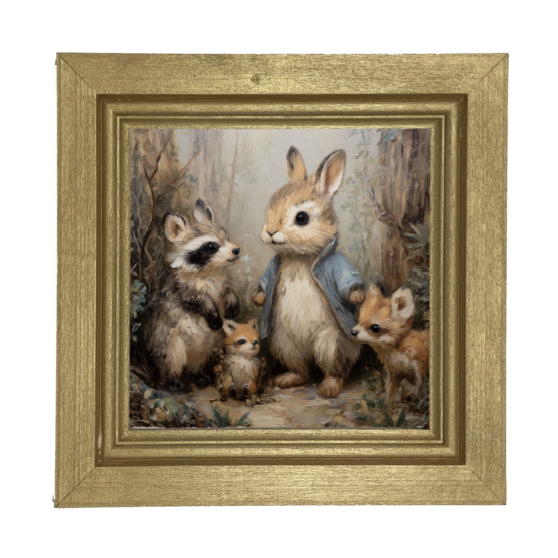 Bunny with his Buddies - Framed Art