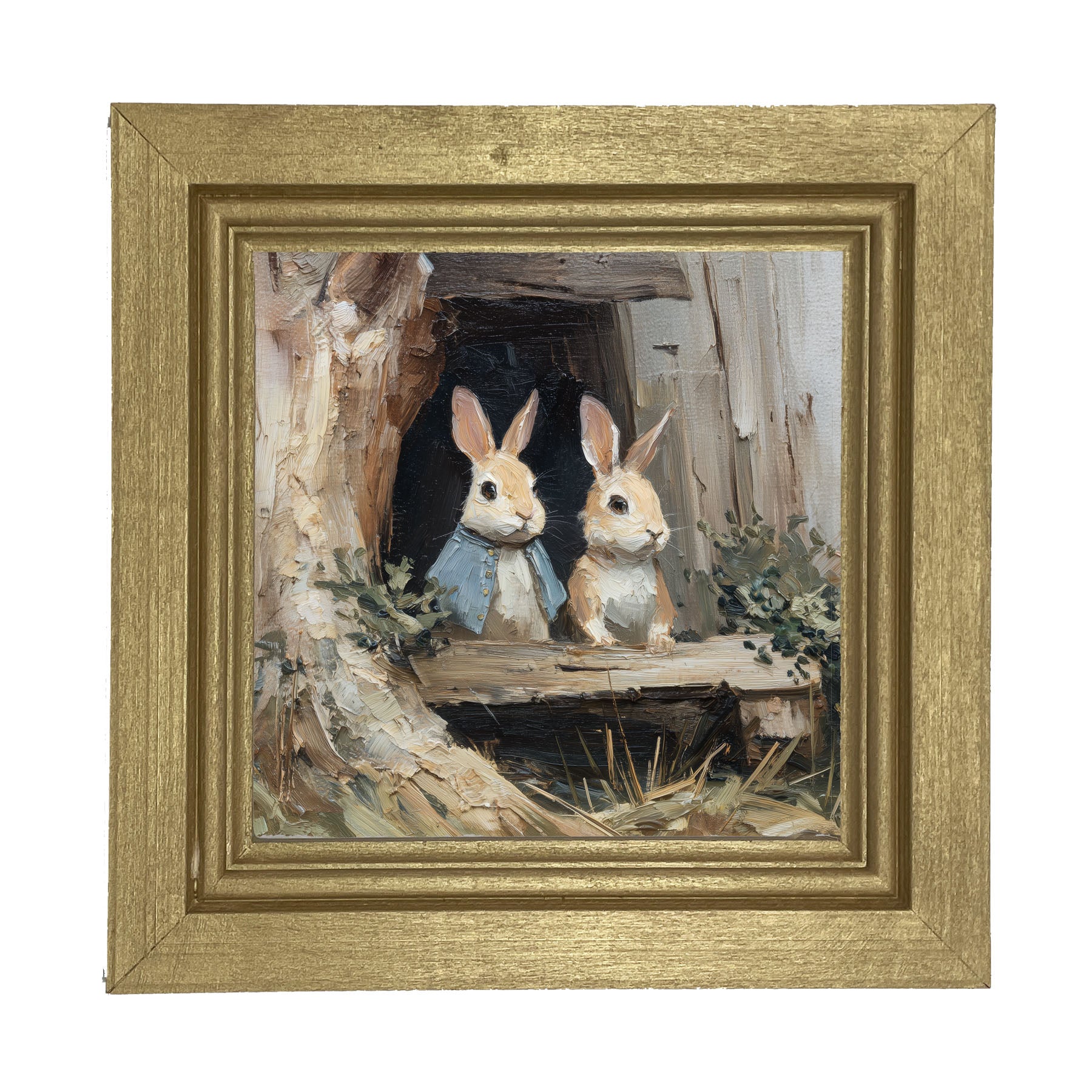 Bunnies at the Table - Framed Art