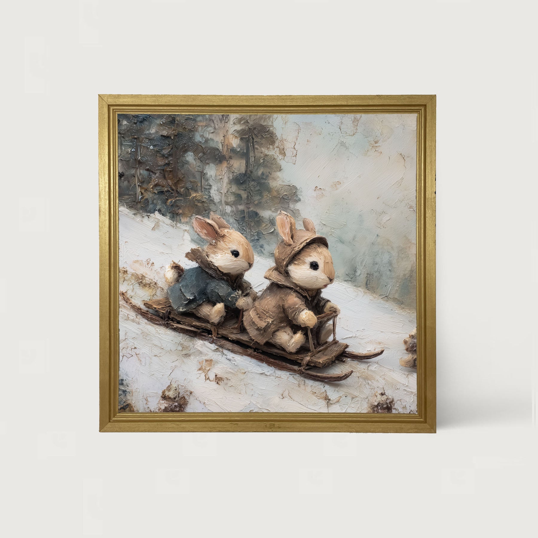 Bunnies Sledding