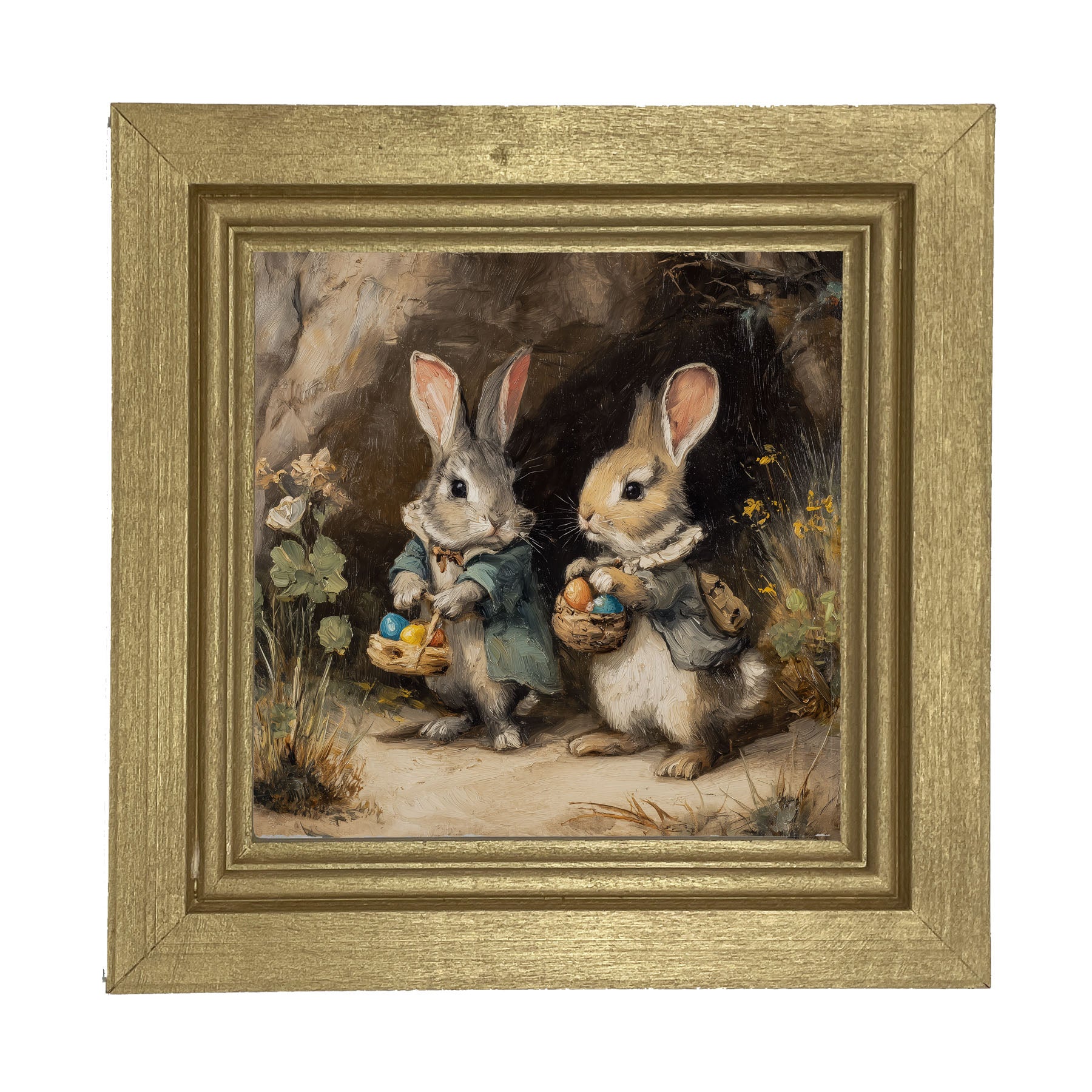 Easter Bunnies in the Country - Framed Art