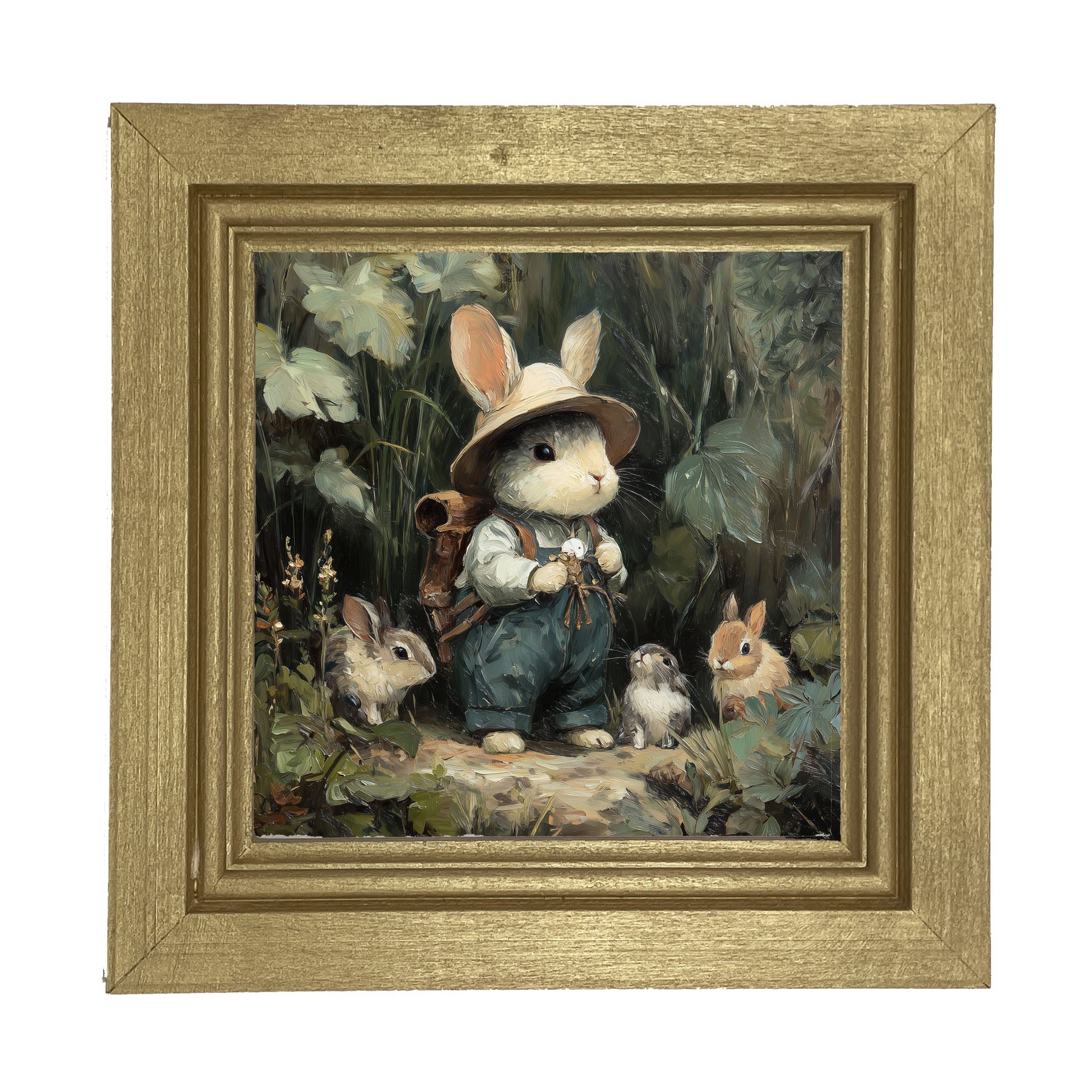 Country Friends - Quinn and Some Bunnies - Framed Art