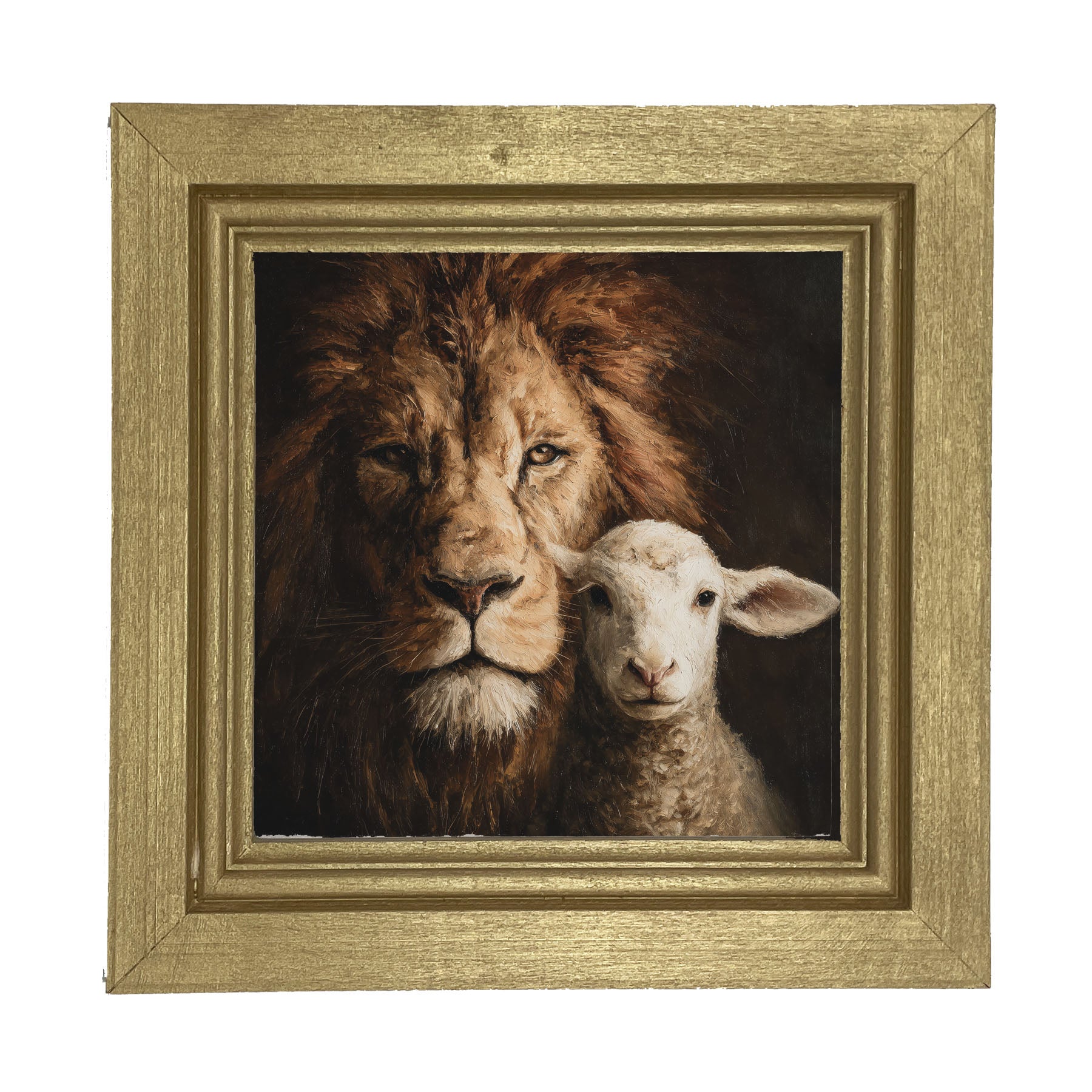 The Lion and The Lamb - A Portrait - Framed Art