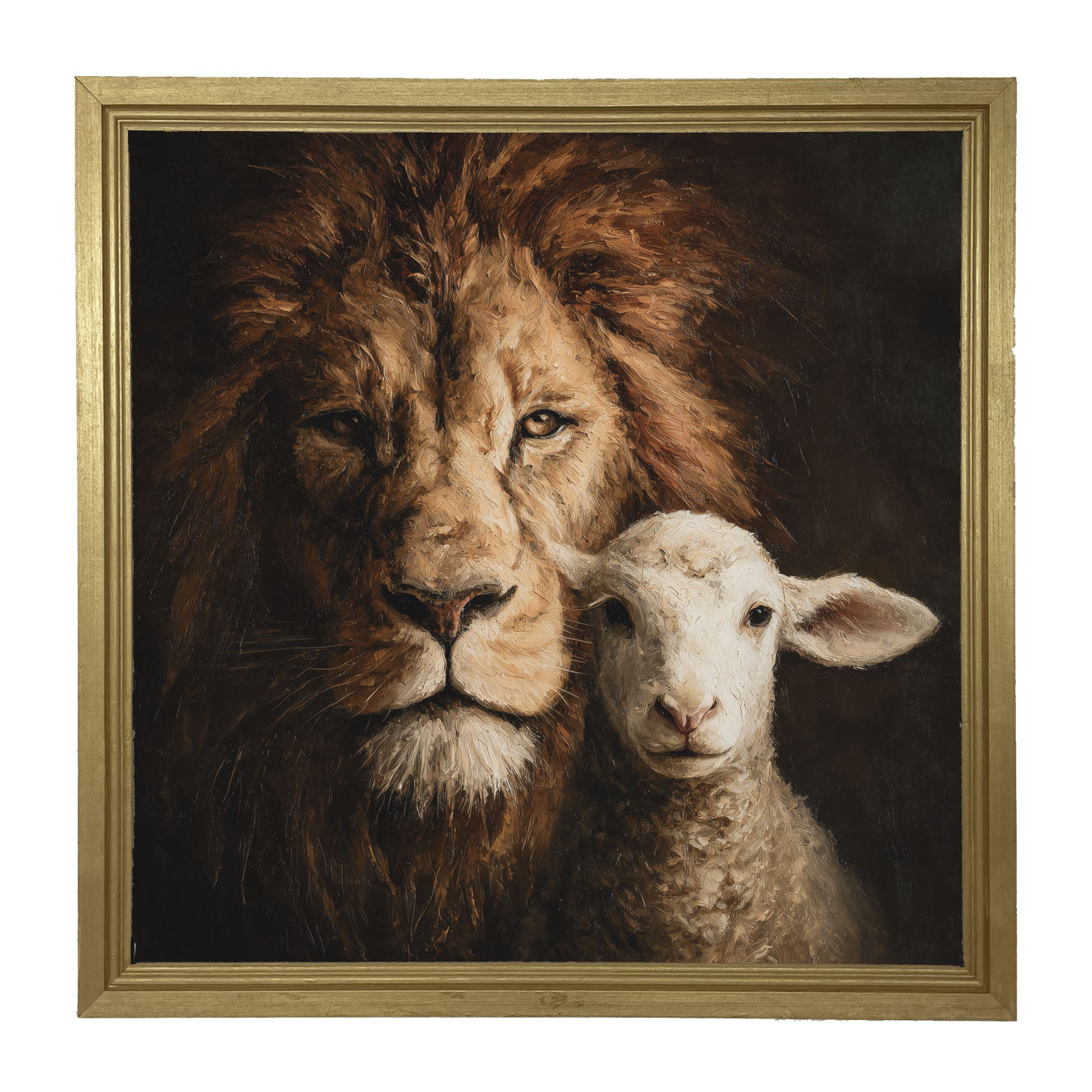 The Lion and The Lamb - A Portrait - Framed Art