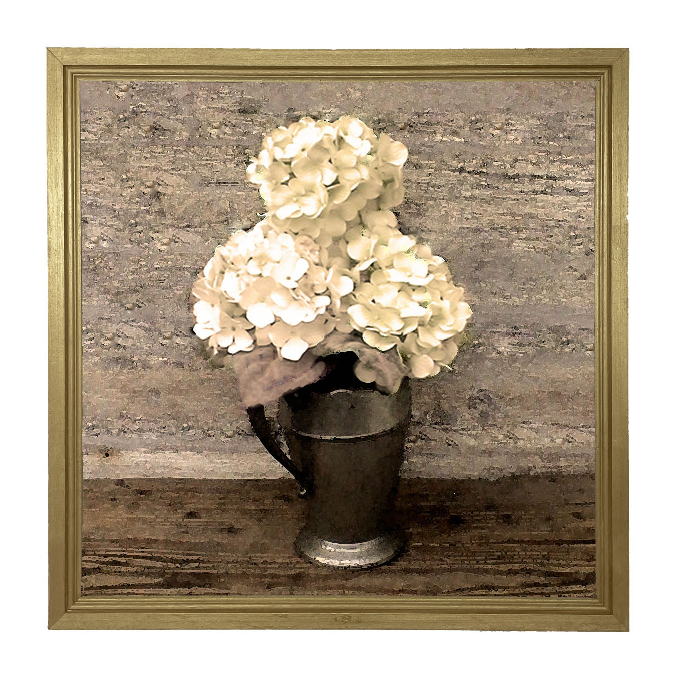 White Hydrangeas - Framed art