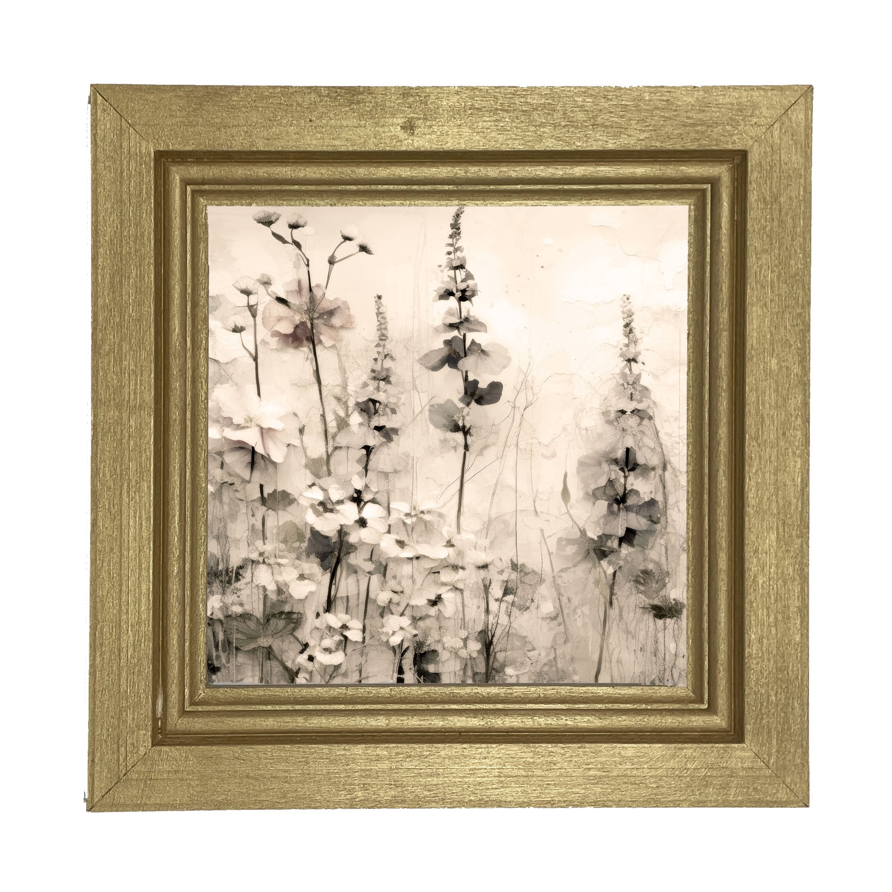 Monochrome flowers 1 - Framed art