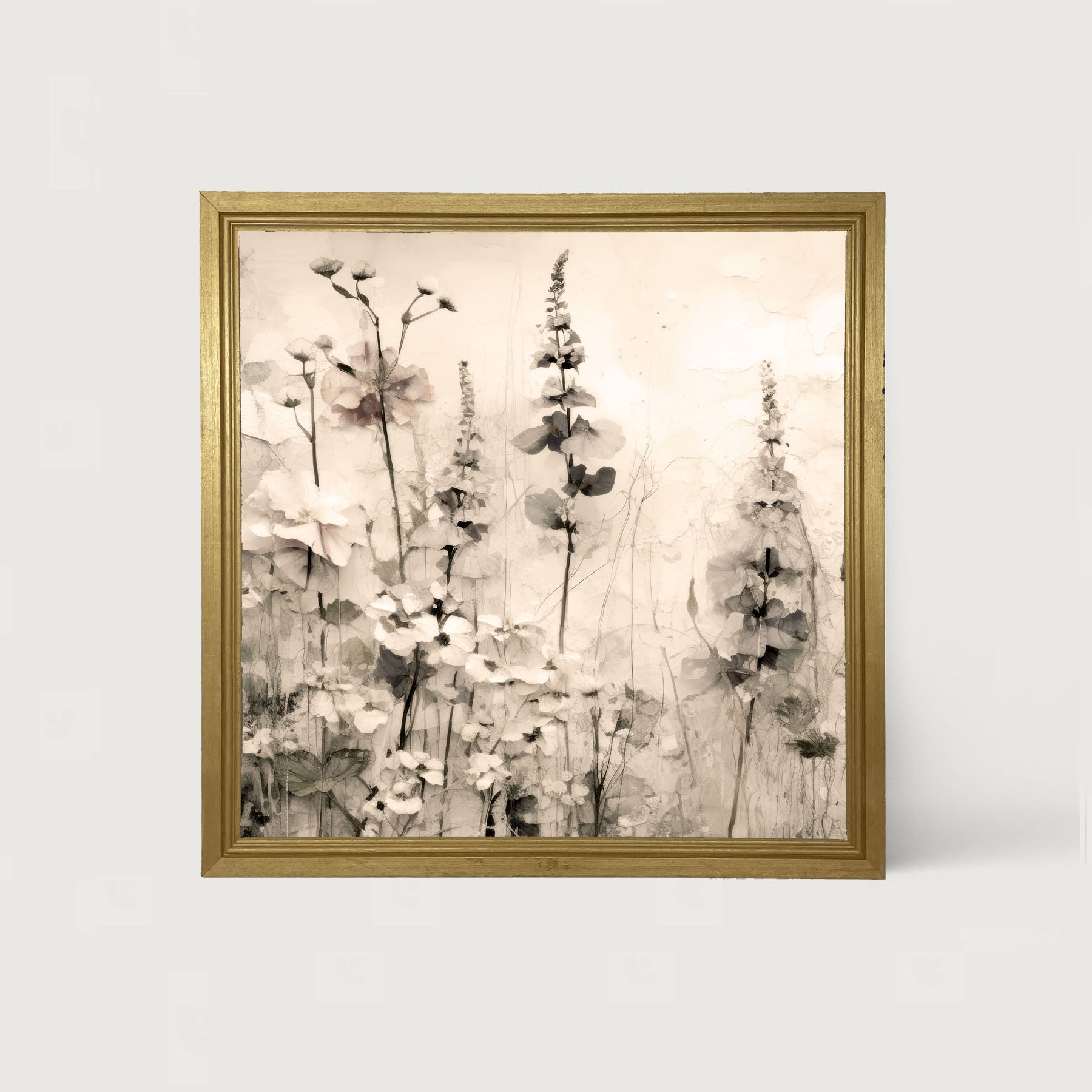 Monochrome flowers 1 - Framed art