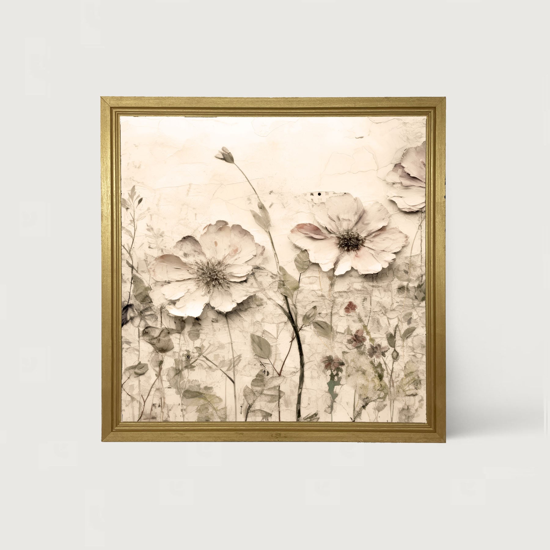 Monochrome flowers 2 - Framed art