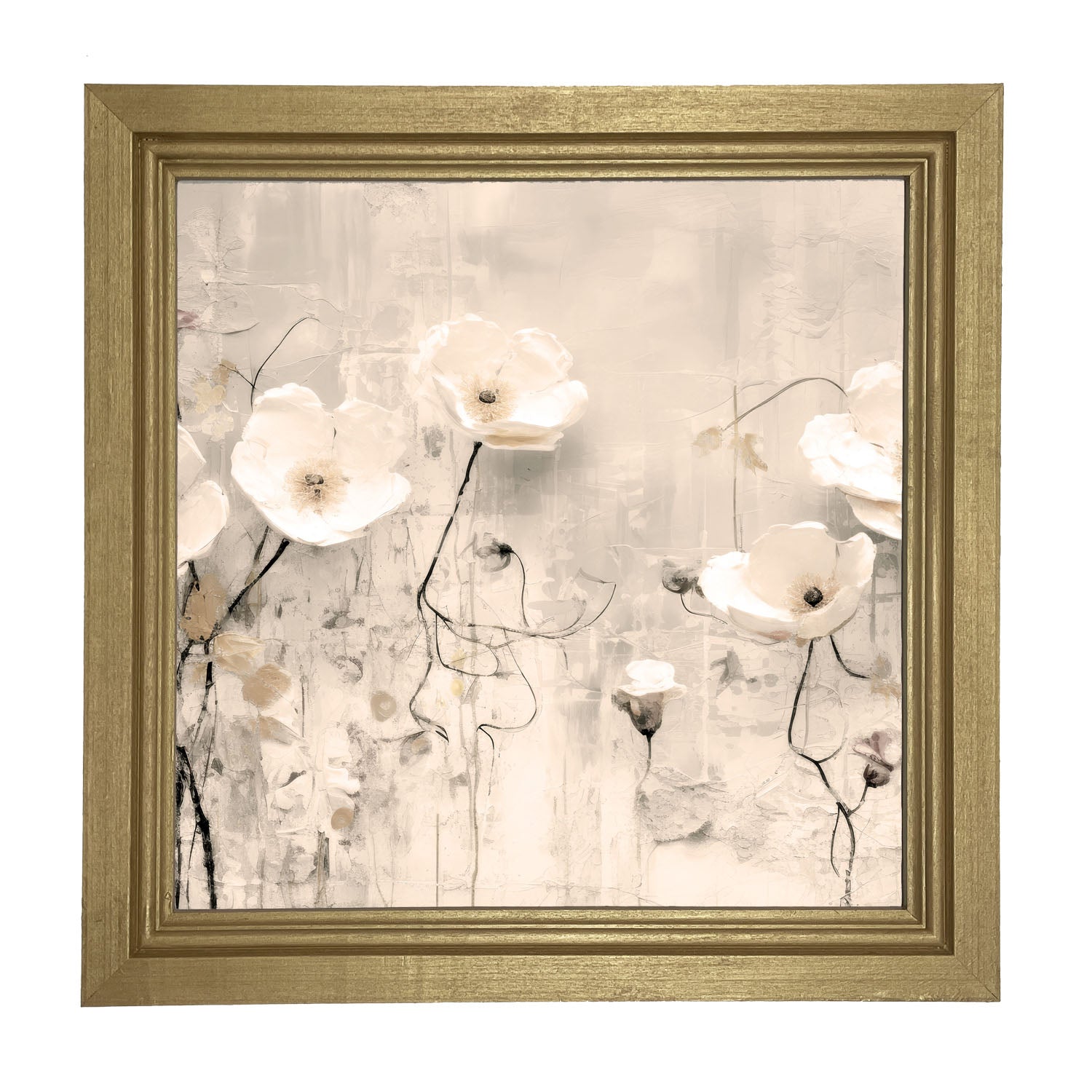 Monochrome flowers 3 - Framed art