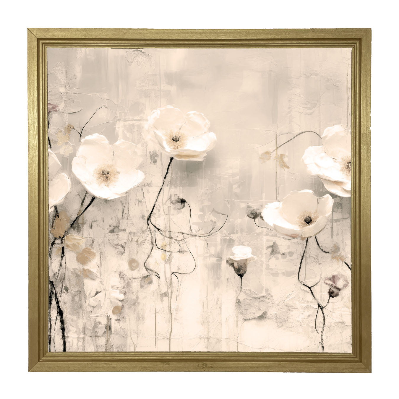 Monochrome flowers 3 - Framed art