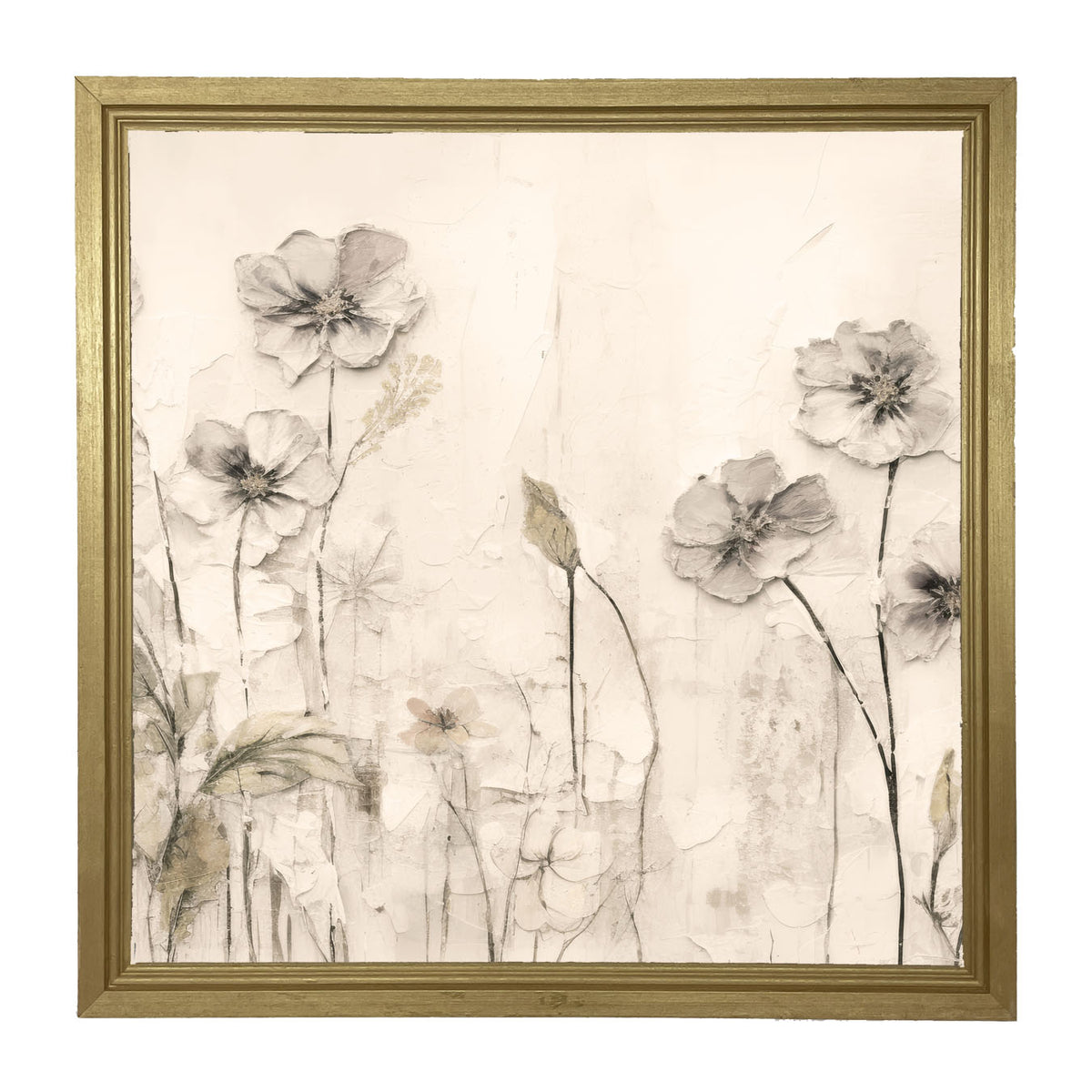 Monochrome flowers 4 - Framed art