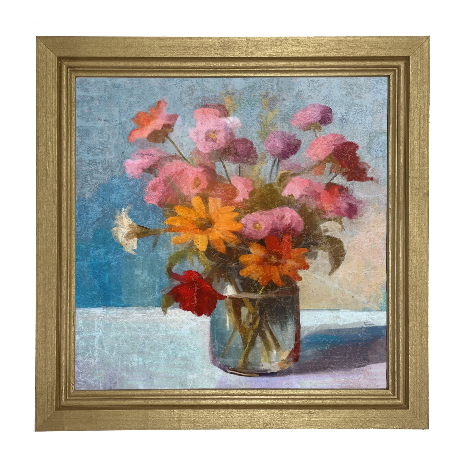 Glass Vase with flowers - Framed Art