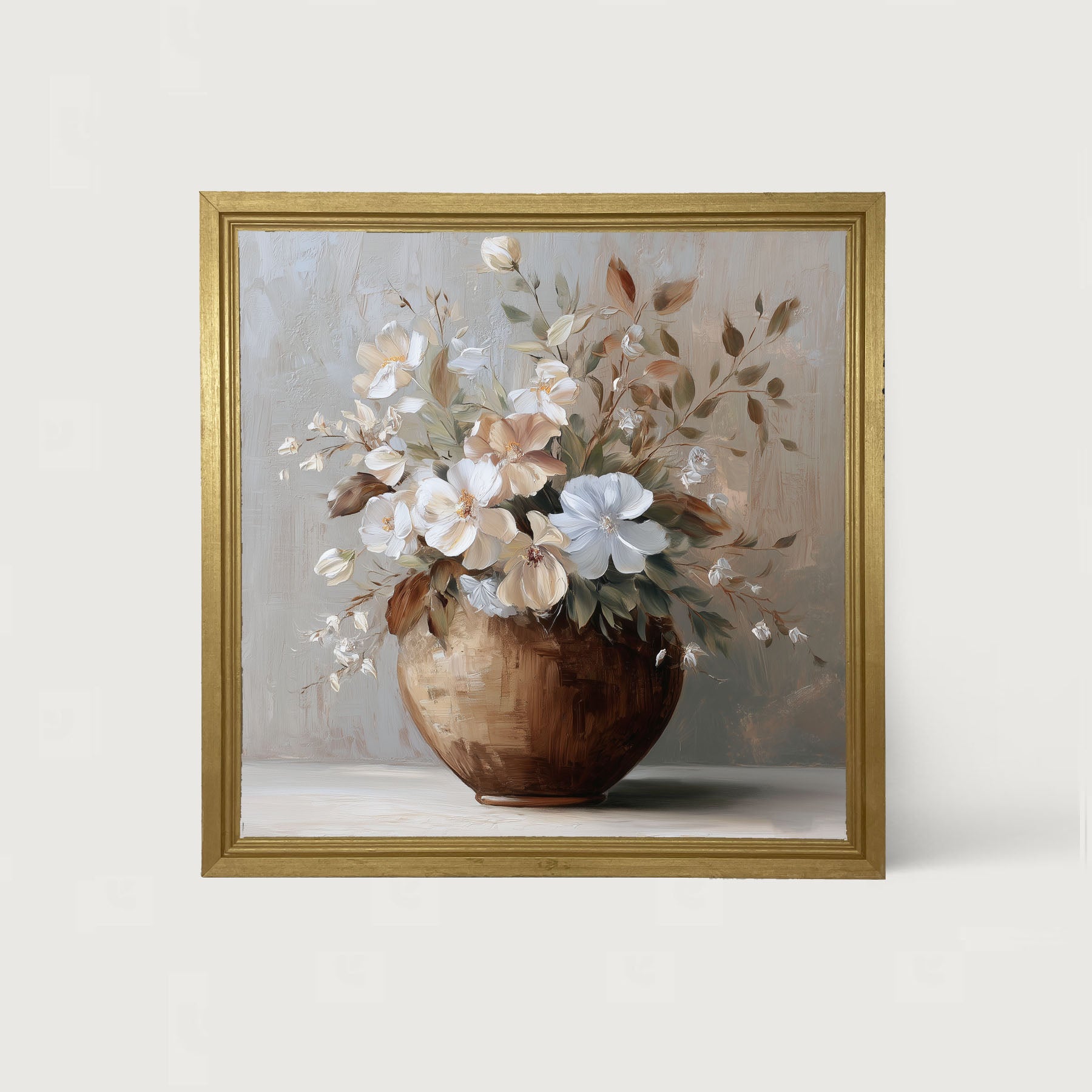 Copper Vase with Blooming Flowers