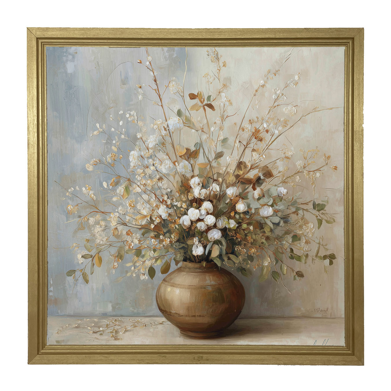 Copper Vase with Rustic Bouquet - Framed Art