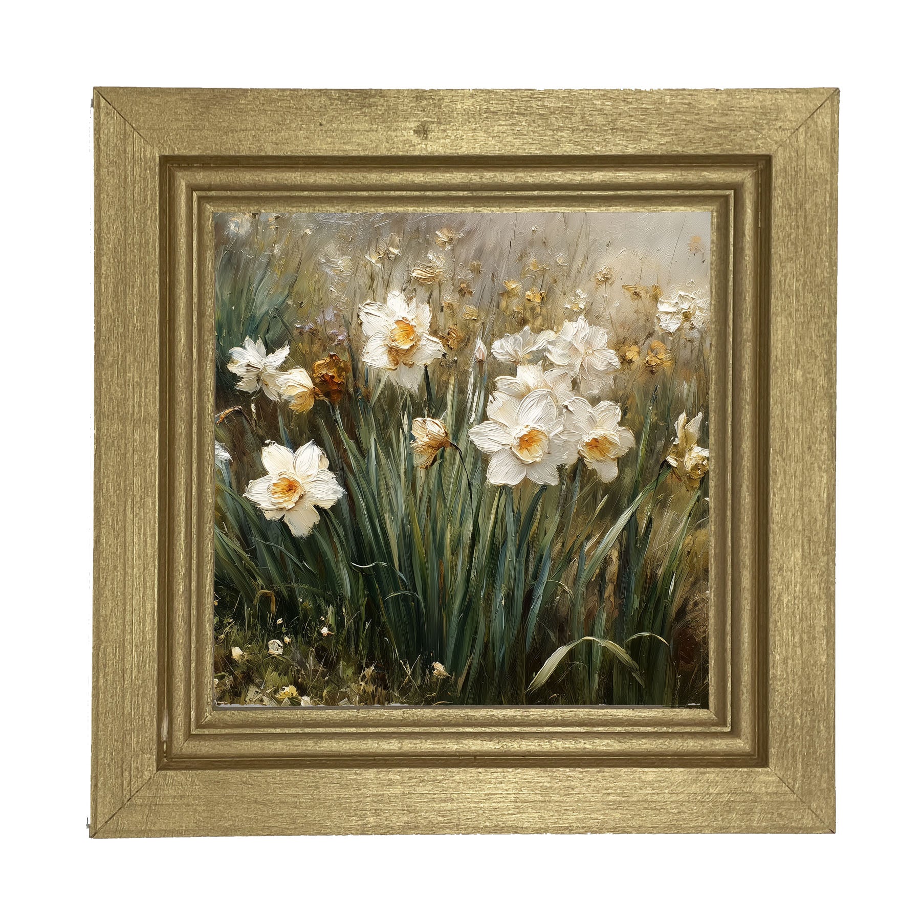 Patch of White Daffodils - Framed Art