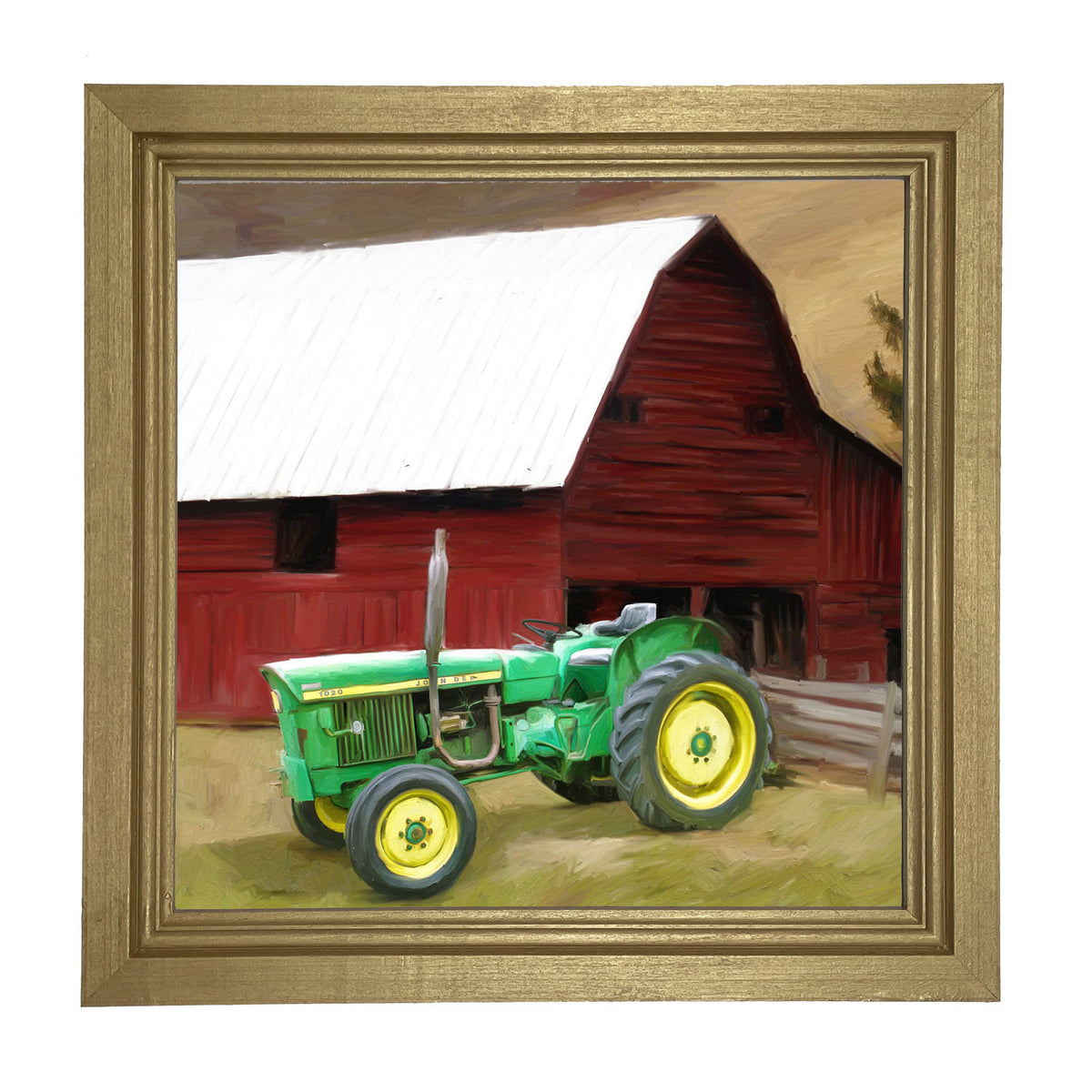 Vintage Green Tractor - Framed art