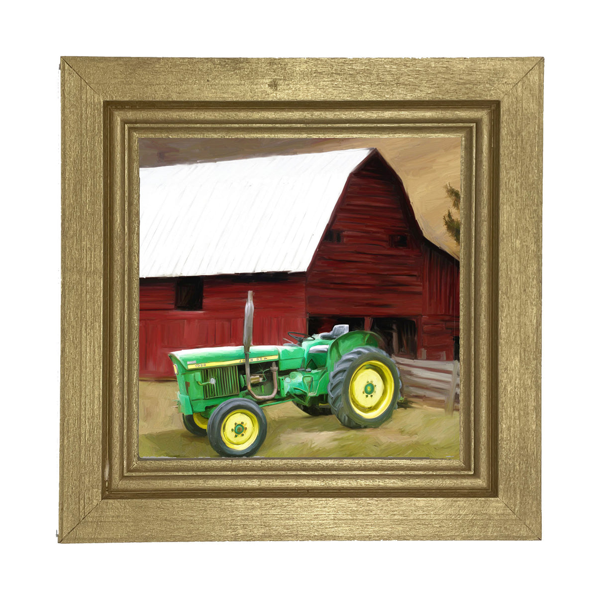 Vintage Green Tractor - Framed art