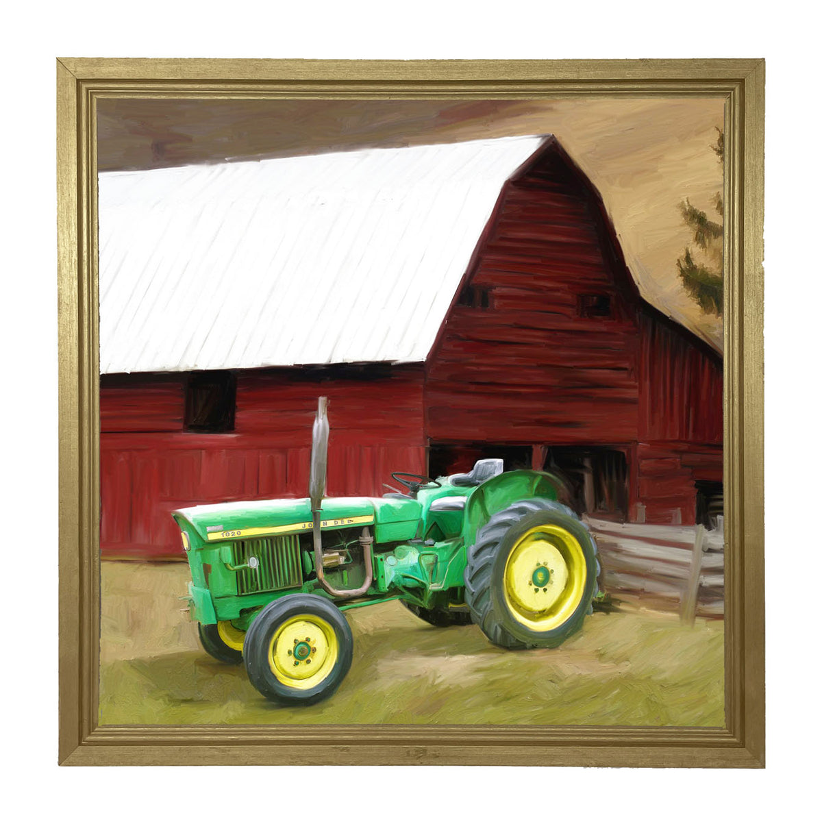 Vintage Green Tractor - Framed art