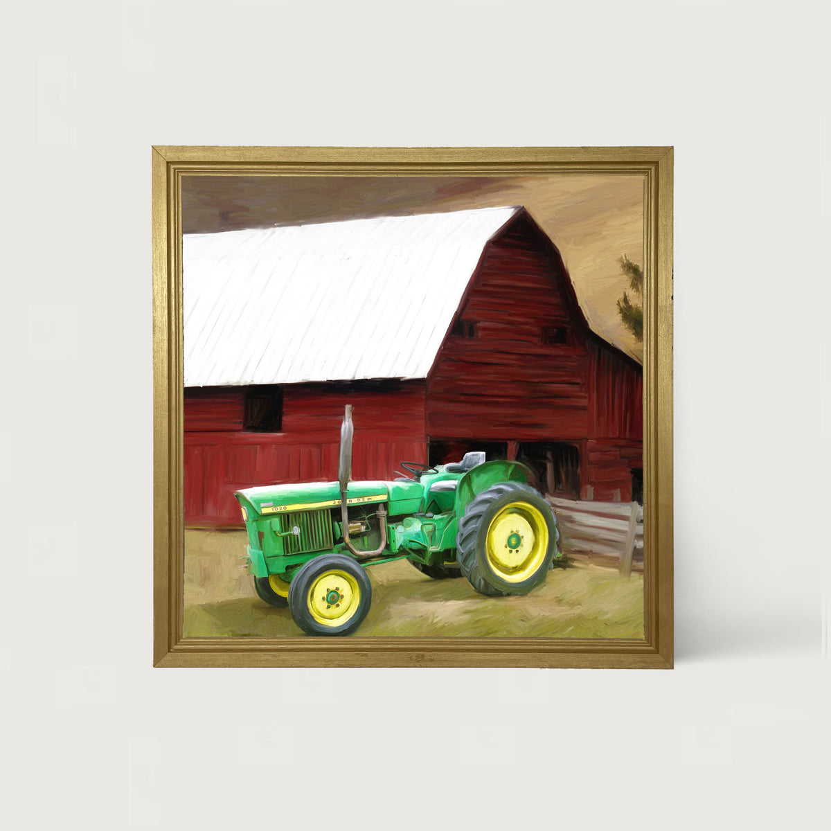 Vintage Green Tractor - Framed art