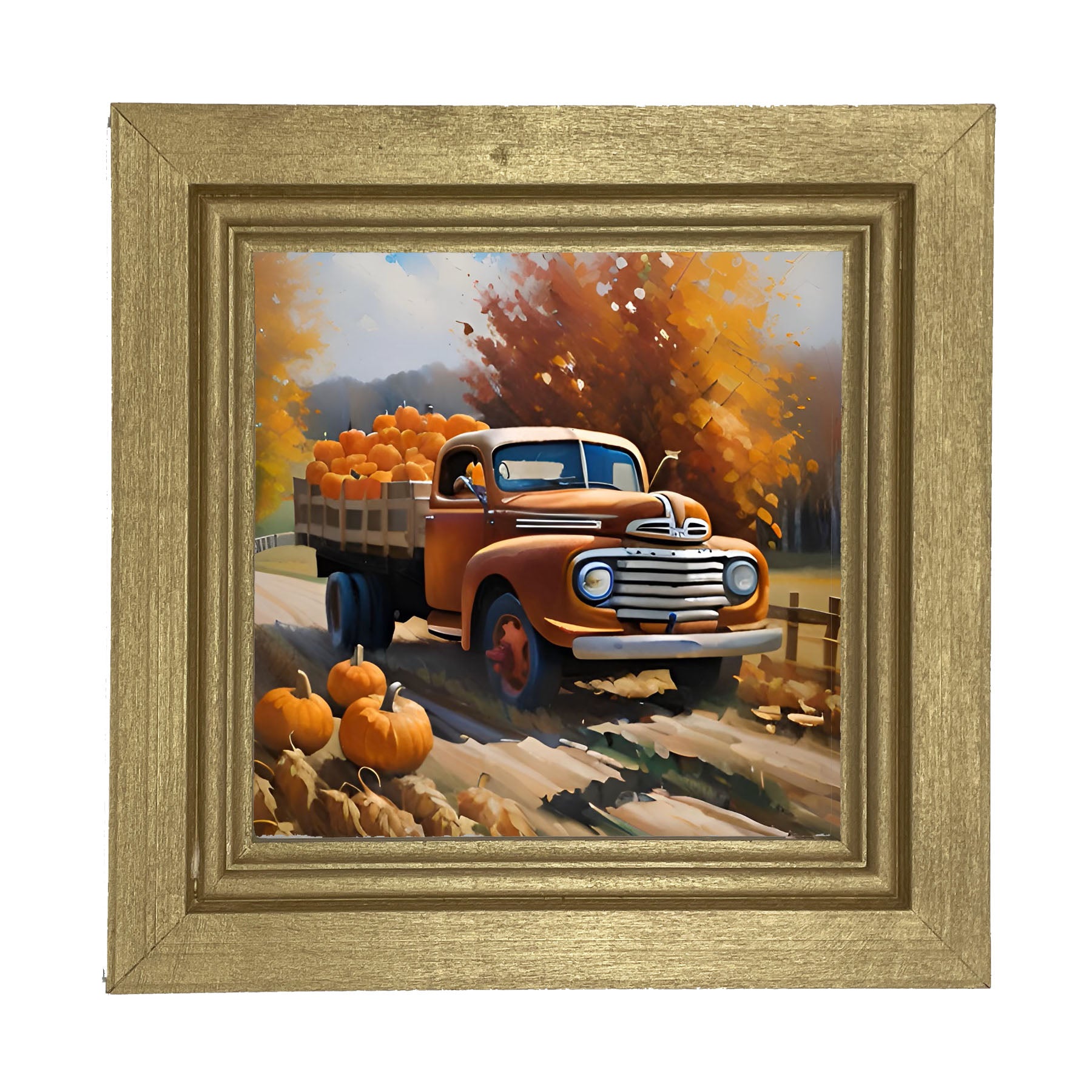 Stakebed of Pumpkins - Framed art