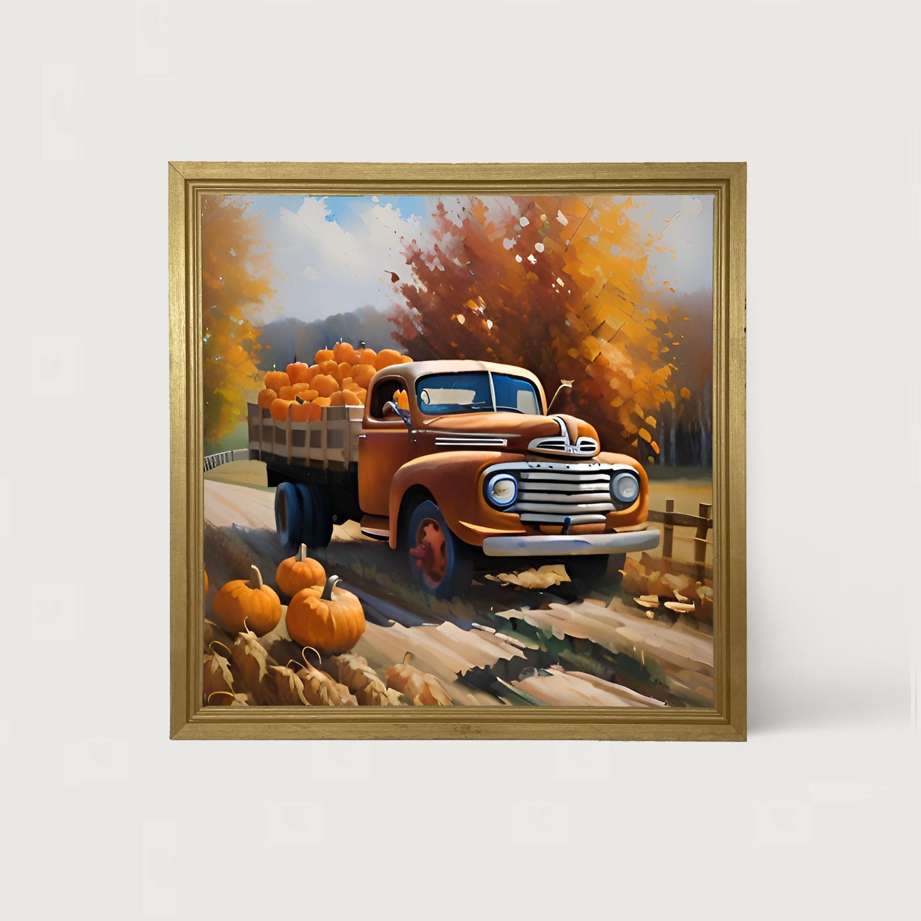Stakebed of Pumpkins - Framed art