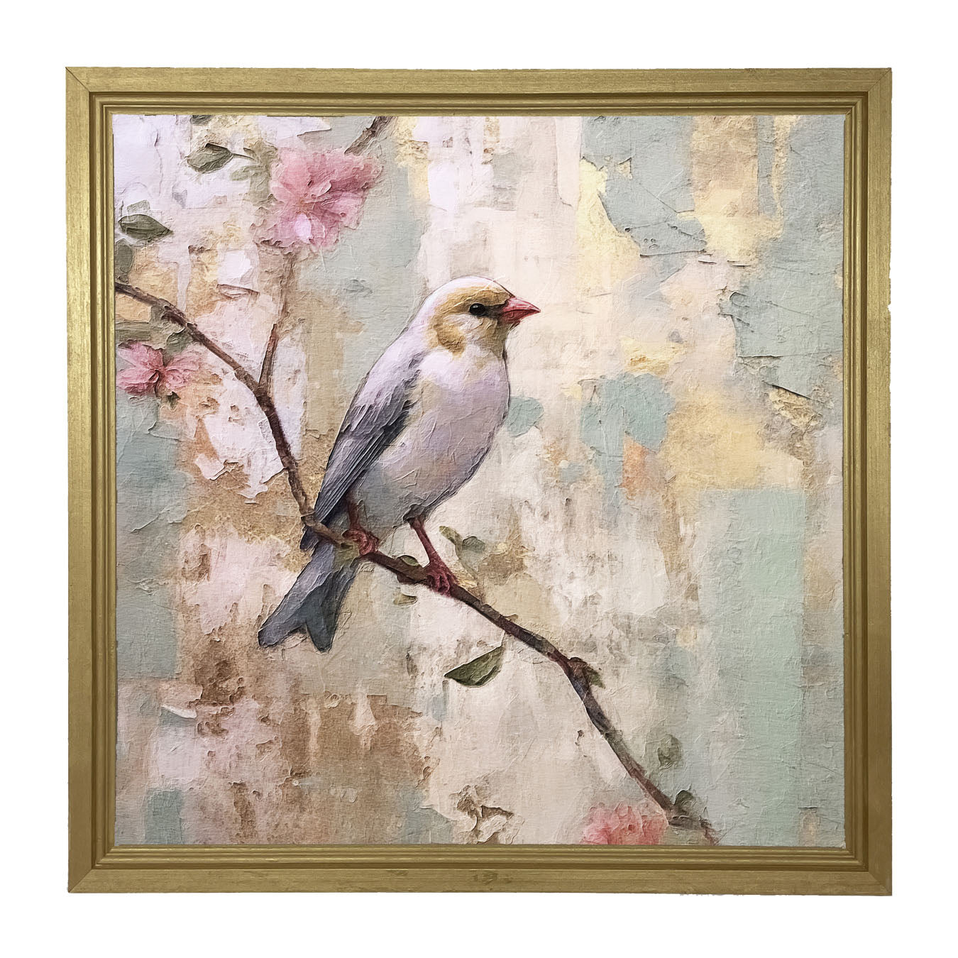 White bird with blue wings - Framed Art